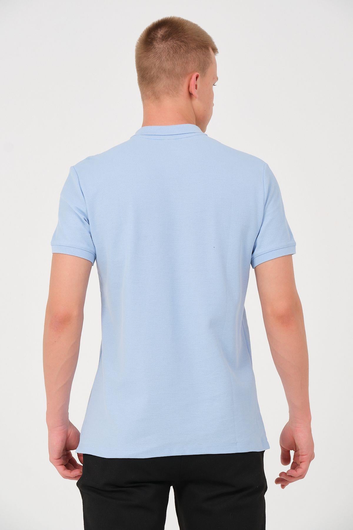 Erkek Düz Renk Cepli Polo Yaka Tişört T-shirt