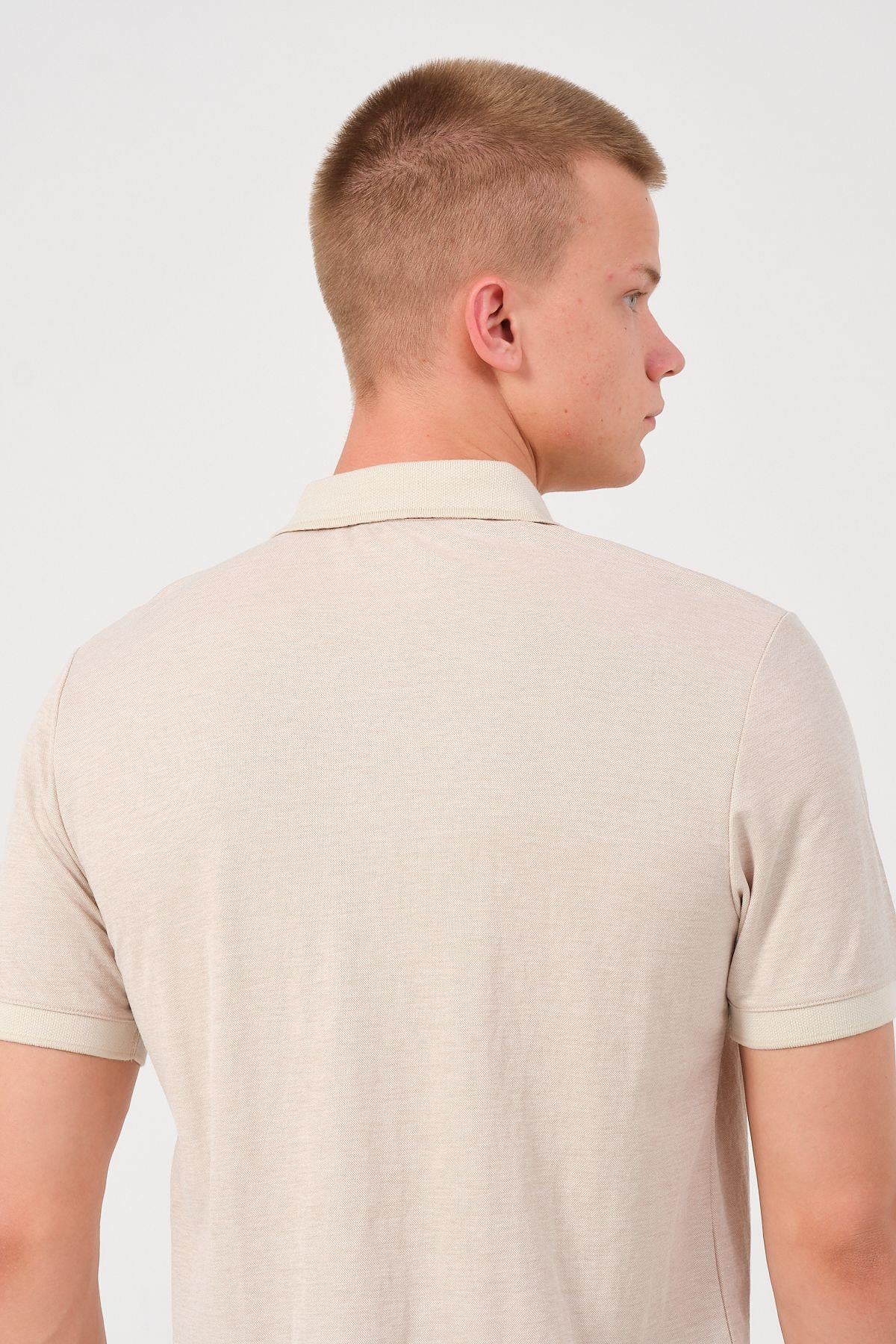 Erkek Düz Renk Cepli Polo Yaka Tişört T-shirt