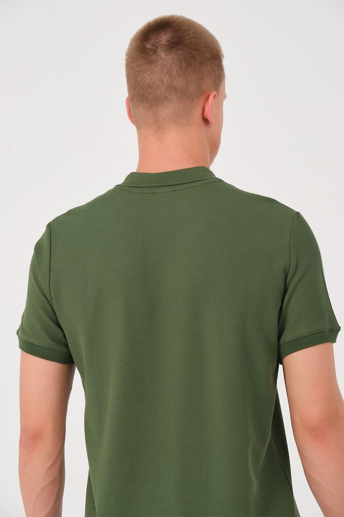 Erkek Düz Renk Cepli Polo Yaka Tişört T-shirt