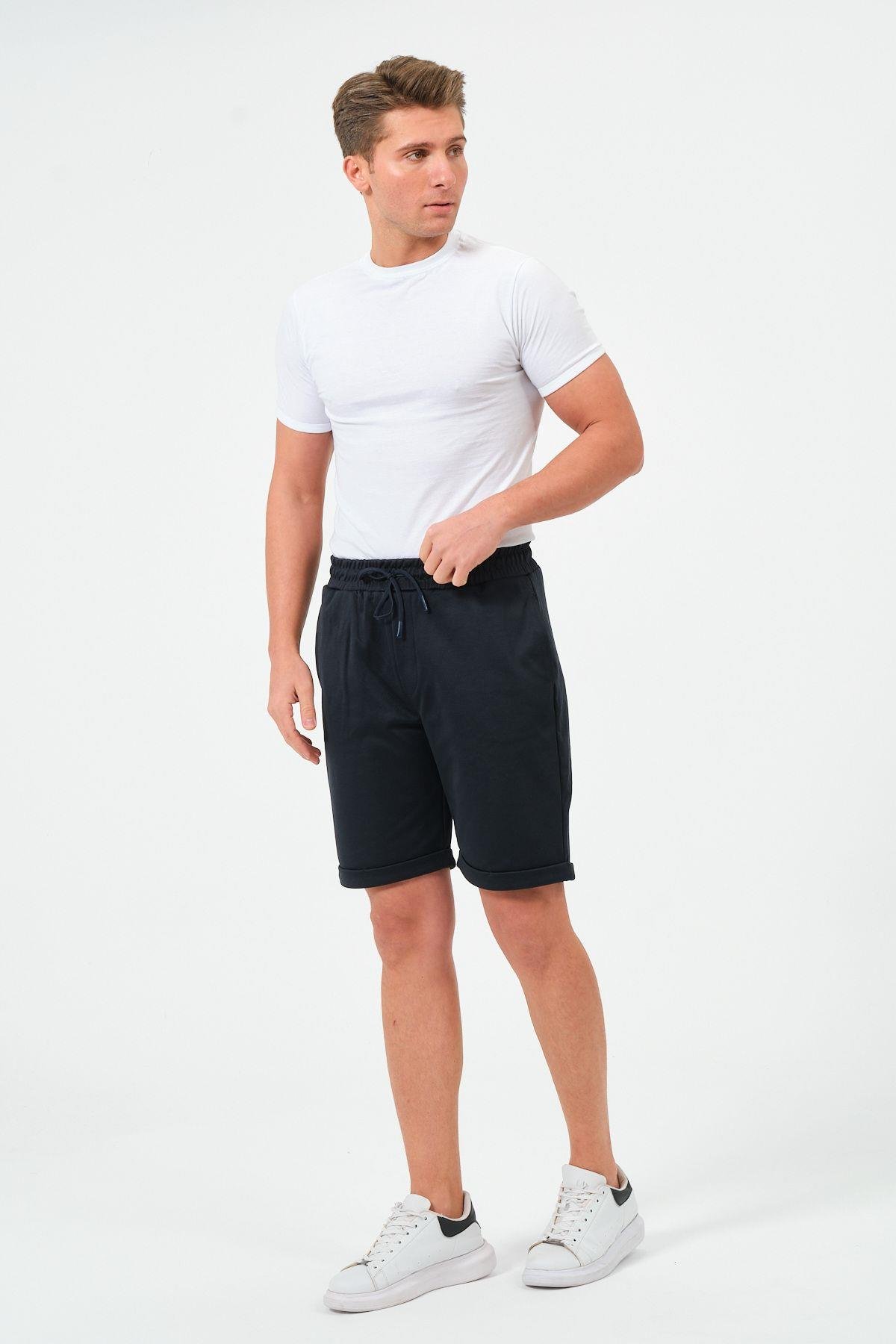 Erkek Düz Renk Regular Fit Bermuda Şort