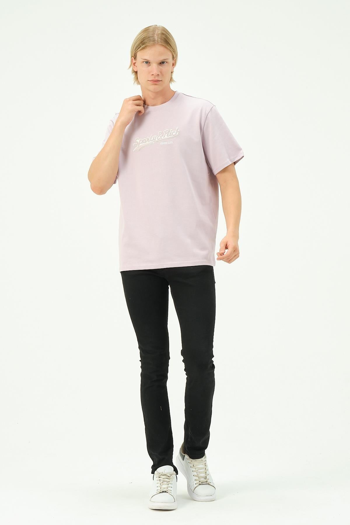 Erkek Nakış Baskılı Spor Oversize Tişört tshirt