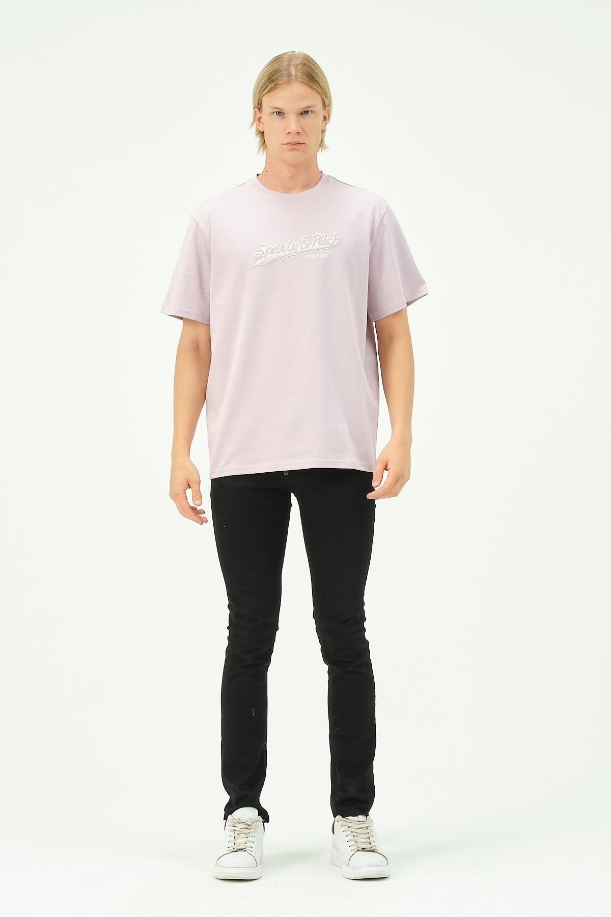 Erkek Nakış Baskılı Spor Oversize Tişört tshirt