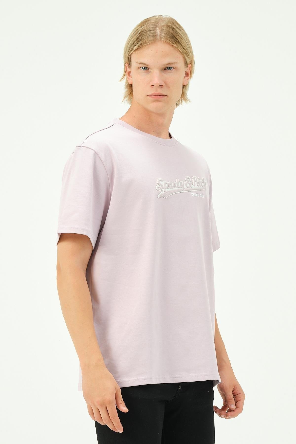 Erkek Nakış Baskılı Spor Oversize Tişört tshirt