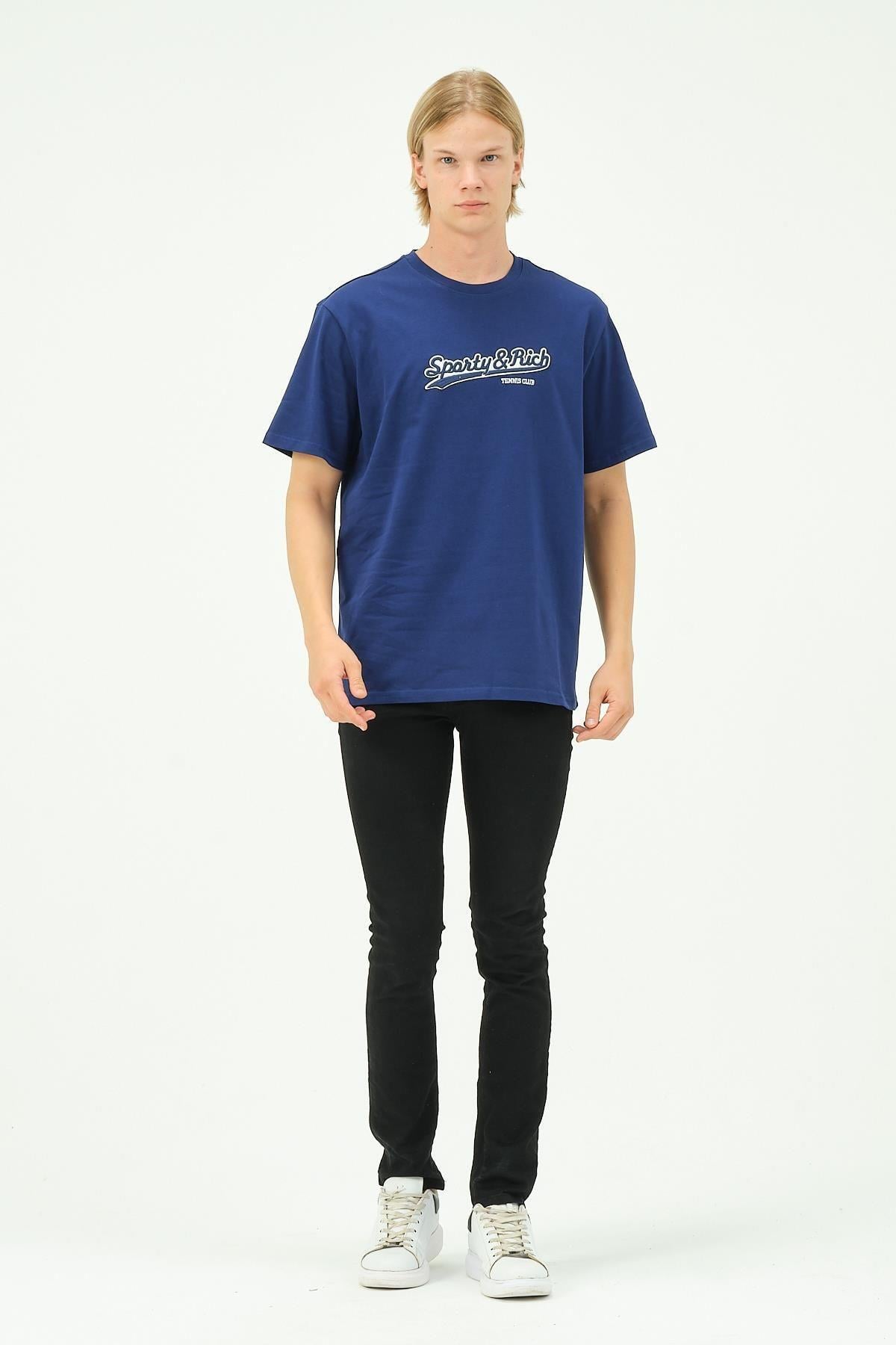 Erkek Nakış Baskılı Spor Oversize Tişört tshirt