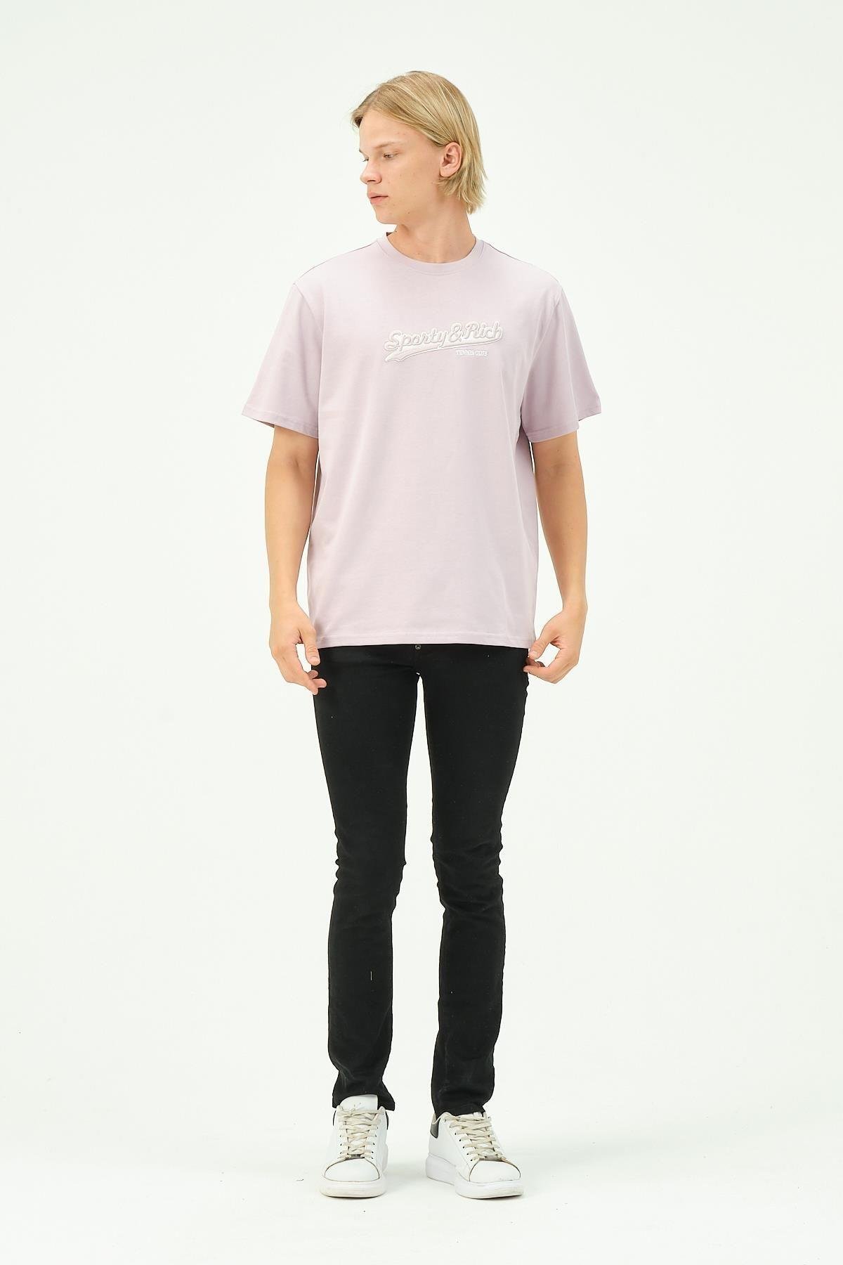 Erkek Nakış Baskılı Spor Oversize Tişört tshirt