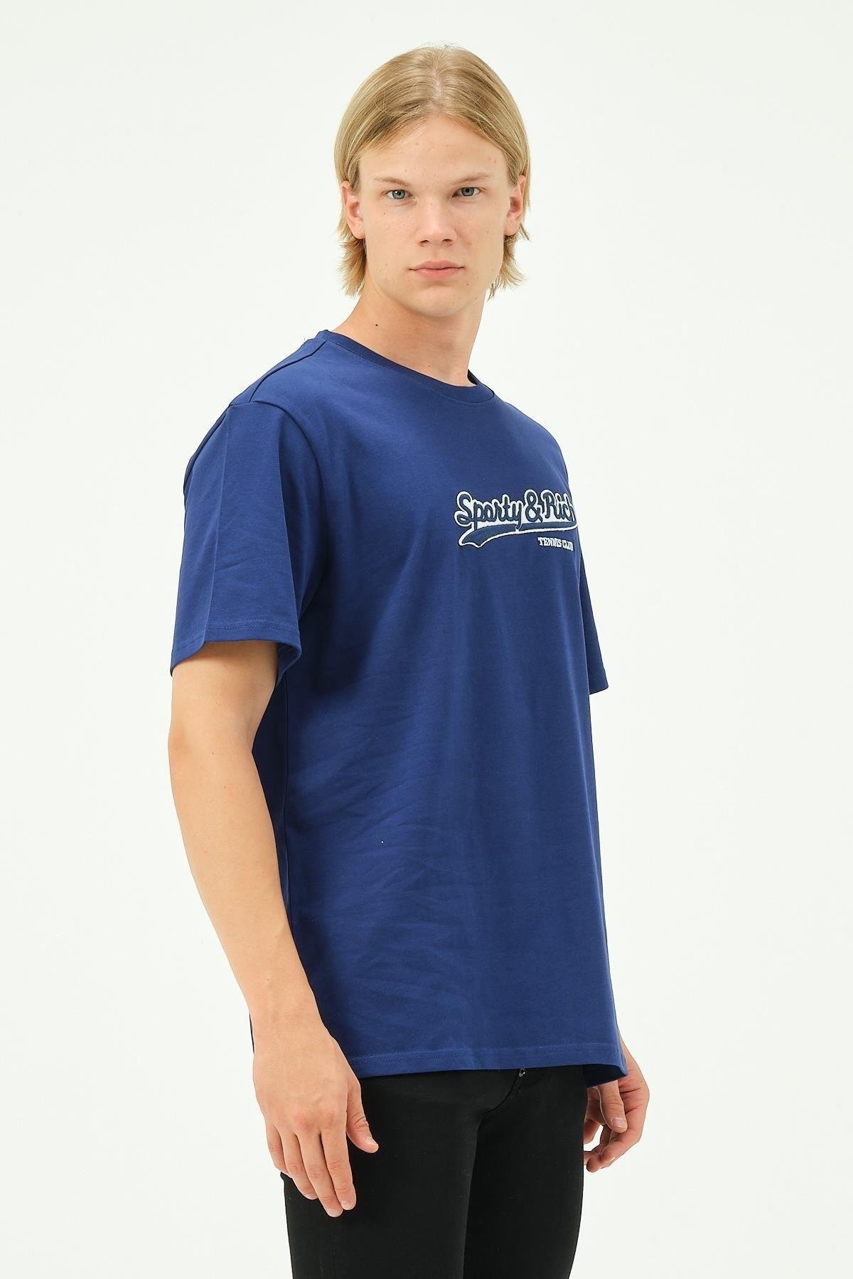 Erkek Nakış Baskılı Spor Oversize Tişört tshirt