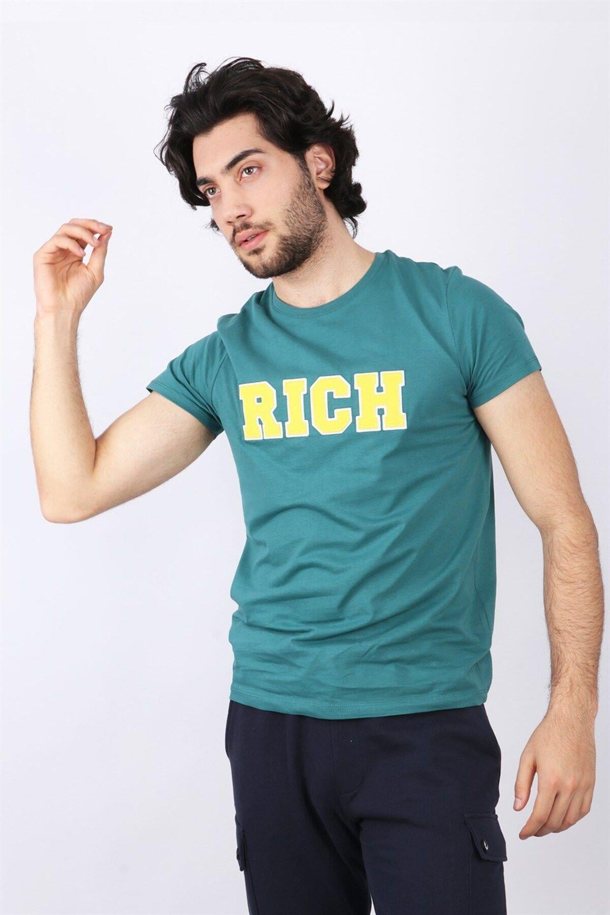 Erkek Nakış Baskılı T-shirt