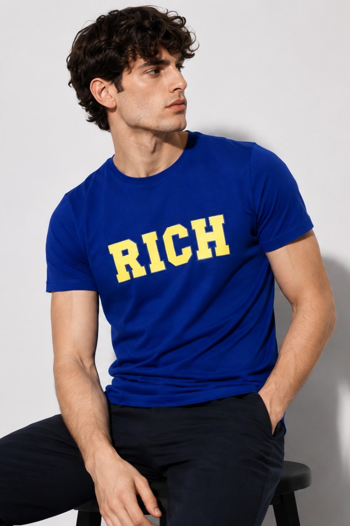 Erkek Nakış Baskılı T-shirt