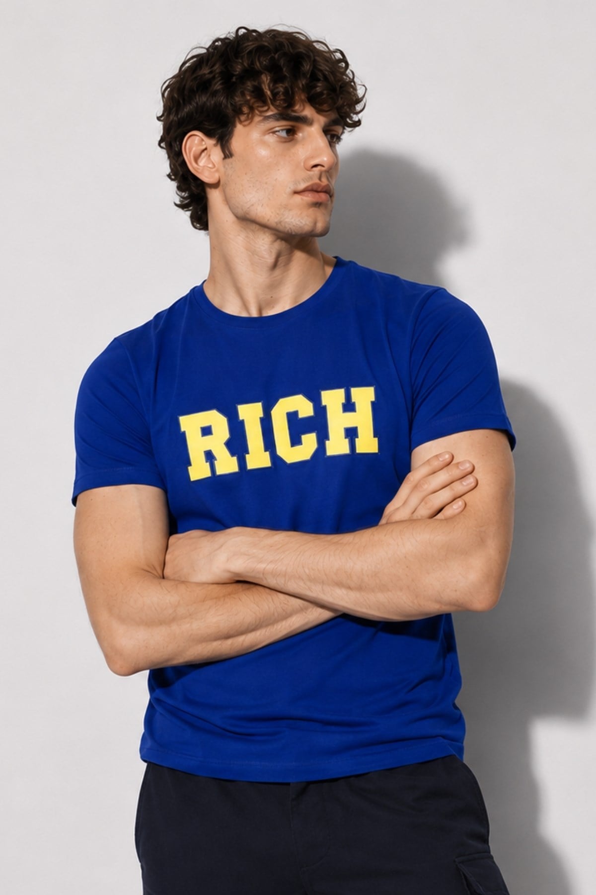 Erkek Nakış Baskılı T-shirt