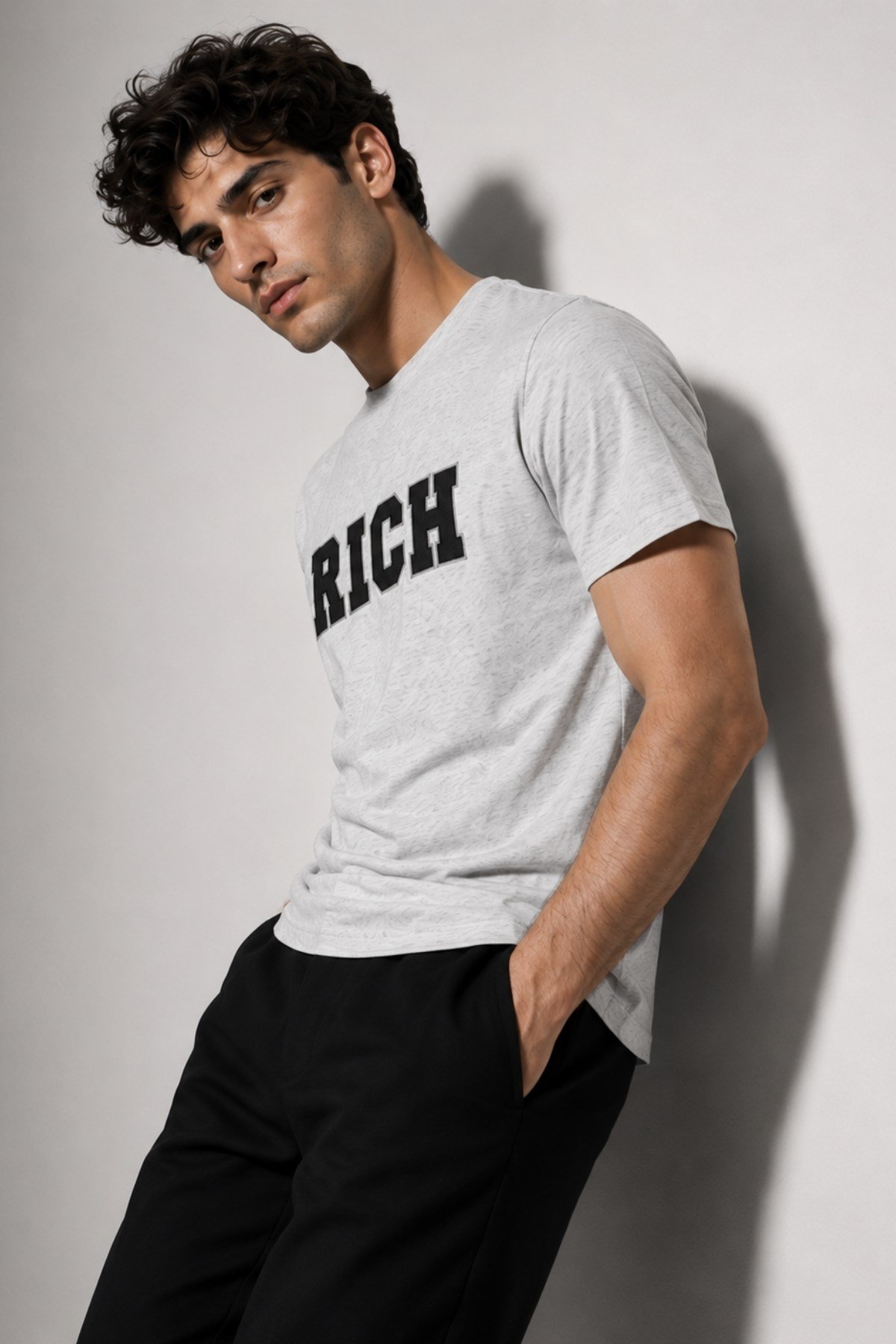 Erkek Nakış Baskılı T-shirt