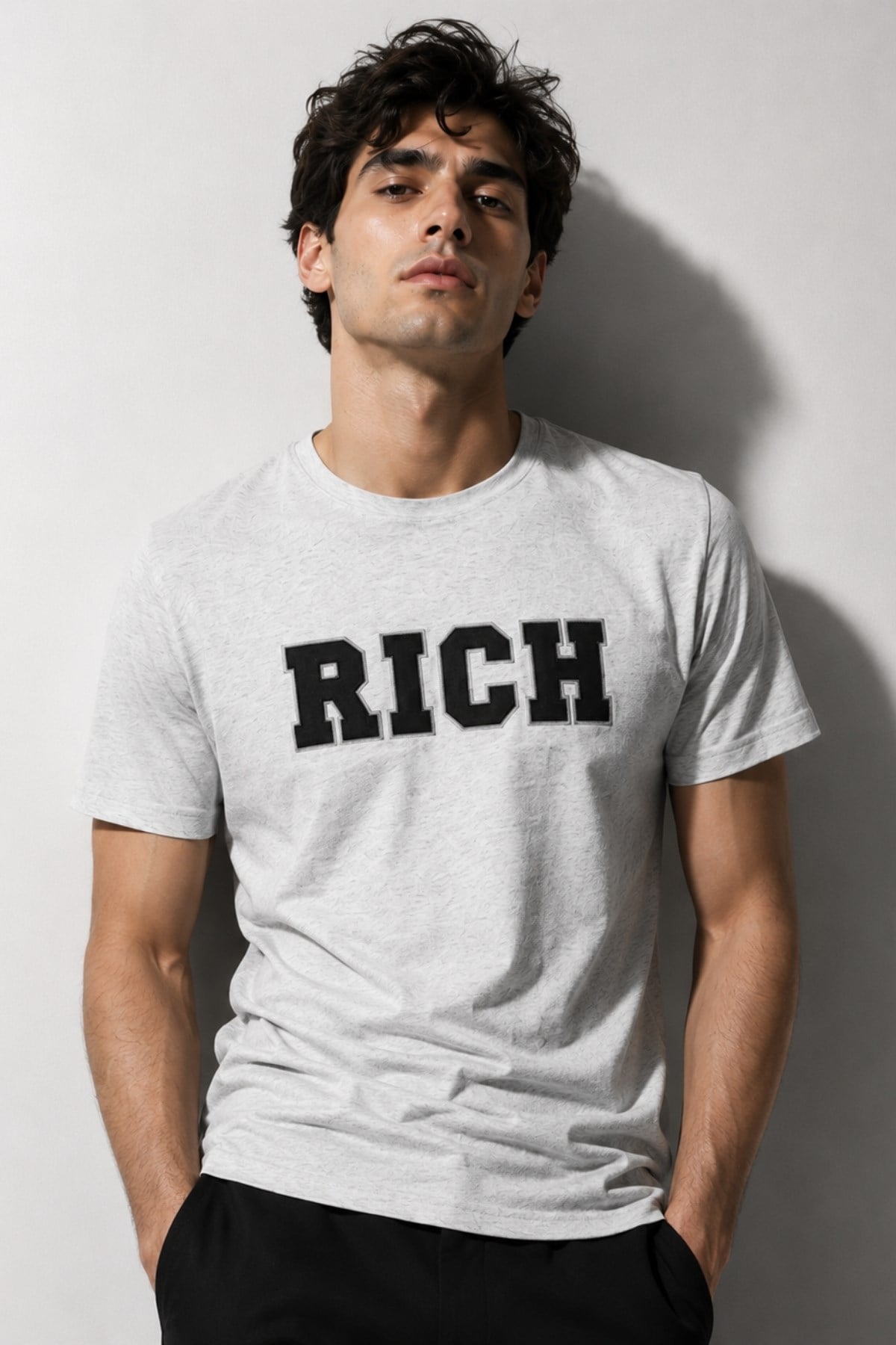 Erkek Nakış Baskılı T-shirt
