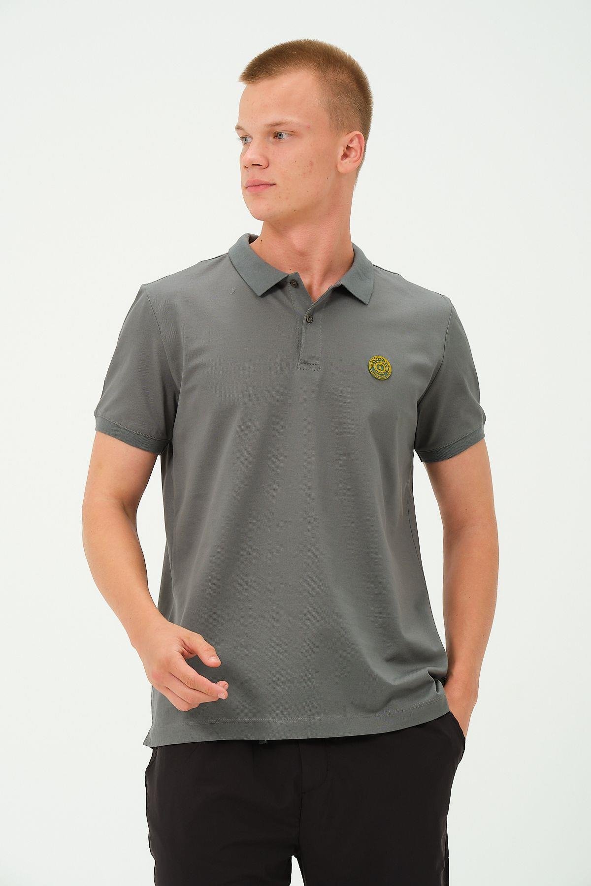 Erkek Polo Yaka Tişört Rahat Kesim Baskılı T-shirt
