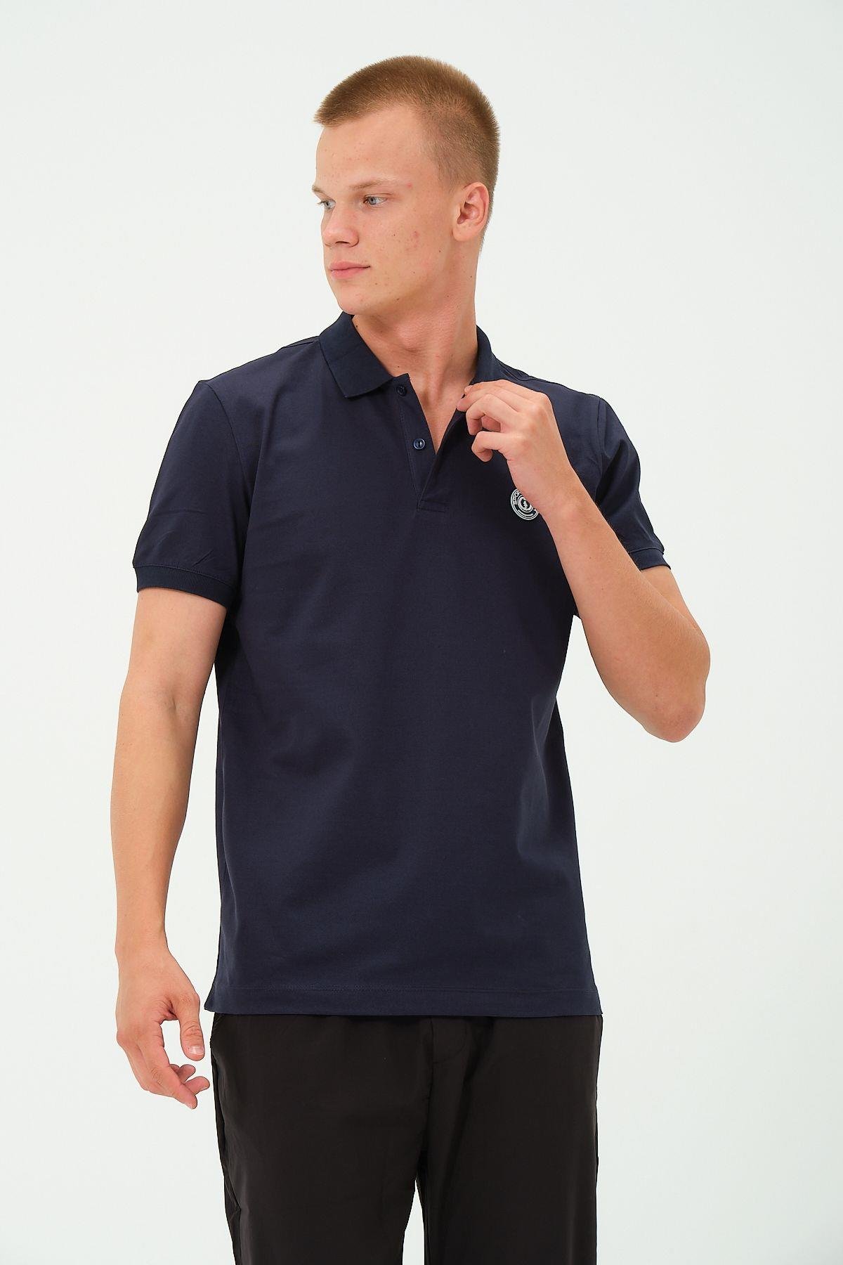 Erkek Polo Yaka Tişört Rahat Kesim Baskılı T-shirt