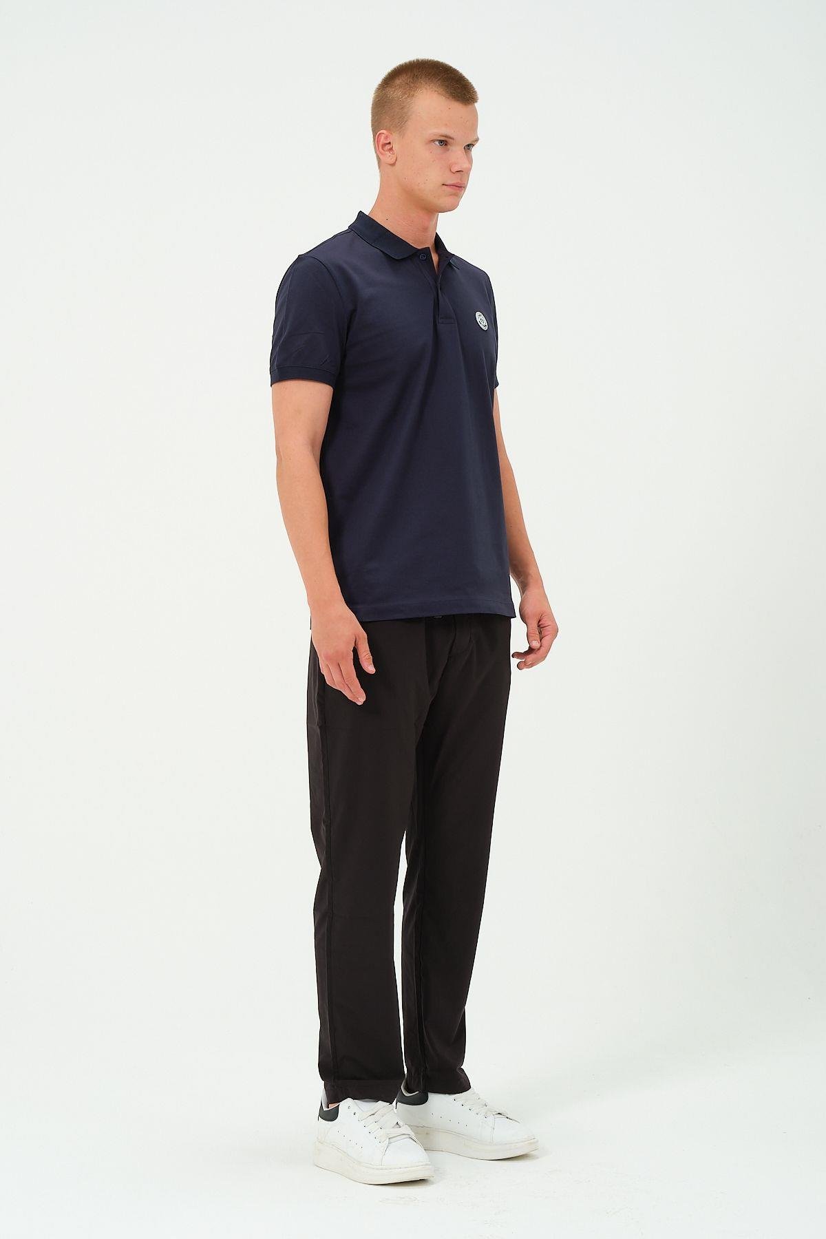 Erkek Polo Yaka Tişört Rahat Kesim Baskılı T-shirt