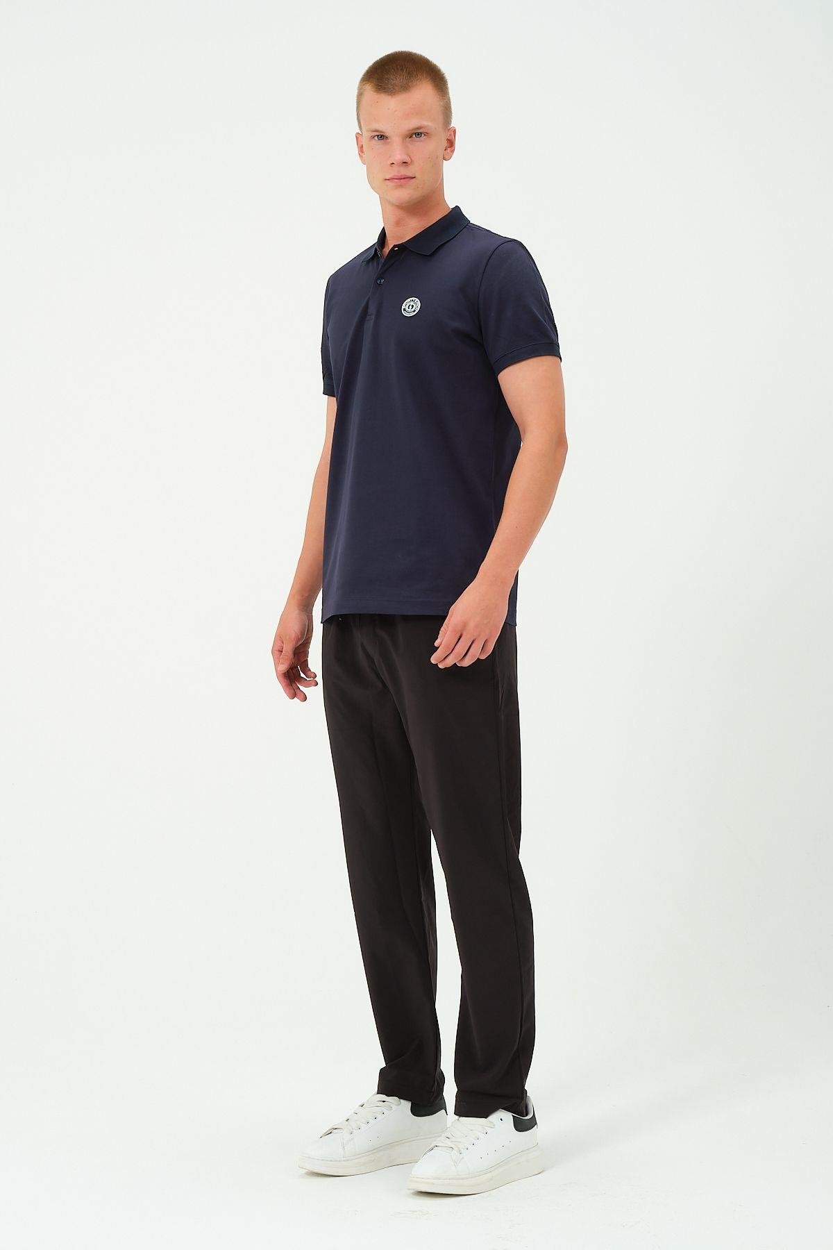 Erkek Polo Yaka Tişört Rahat Kesim Baskılı T-shirt