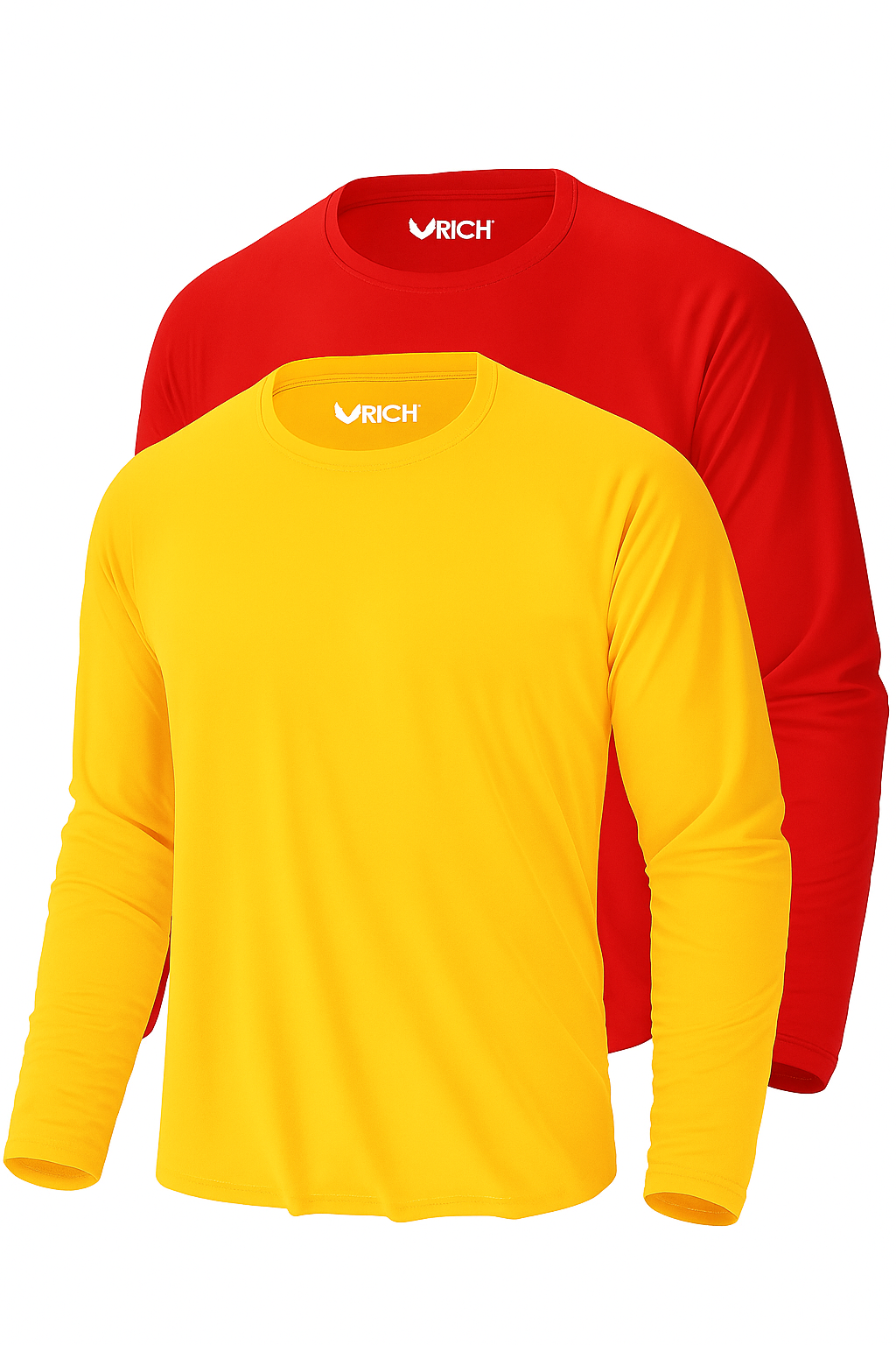 Erkek Sarı-Kırmızı 2'li Paket Basic Uzun Kollu Sporcu Body