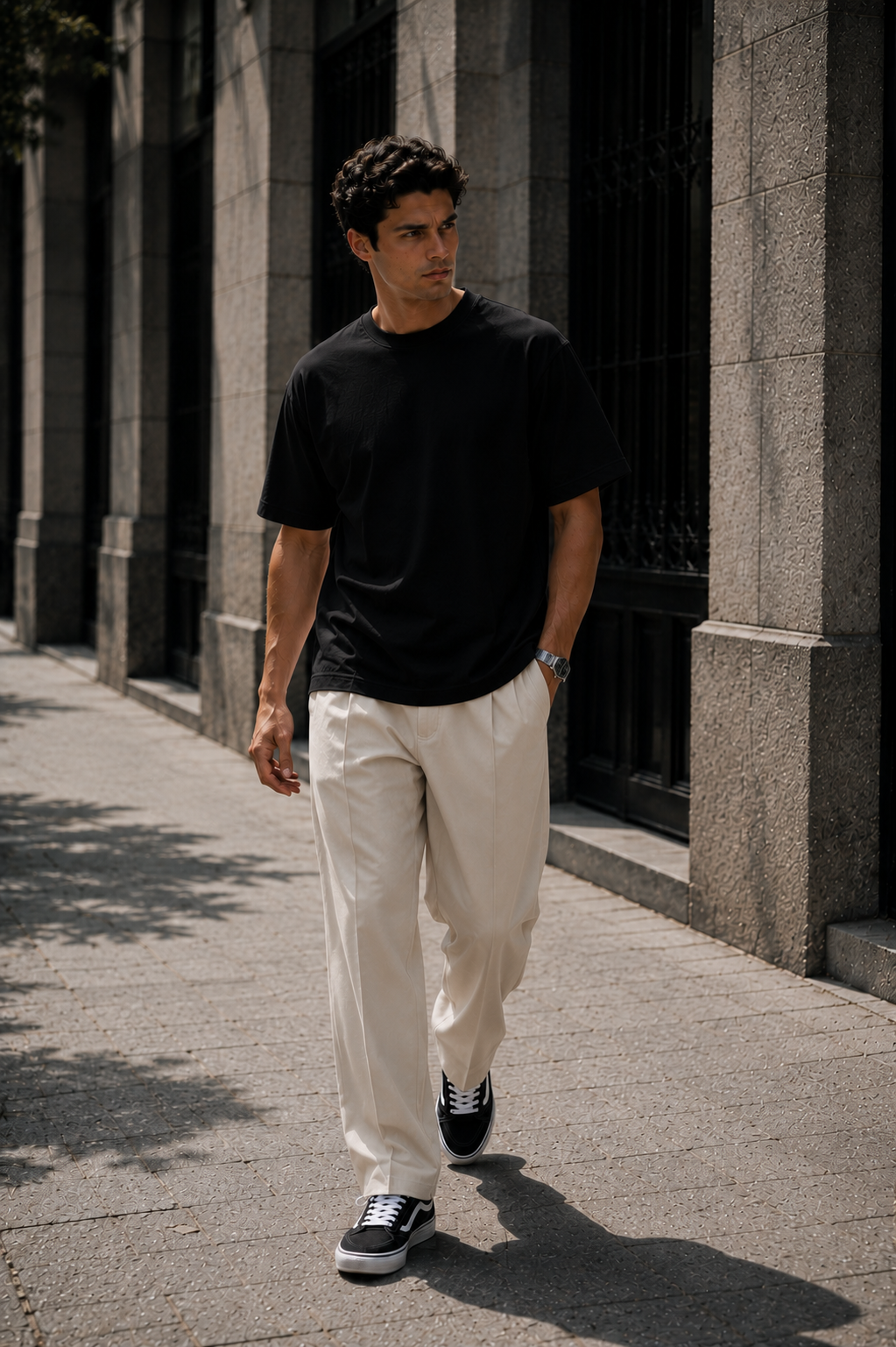 Erkek Siyah Merserize İnterlok Kumaş Oversize T-Shirt