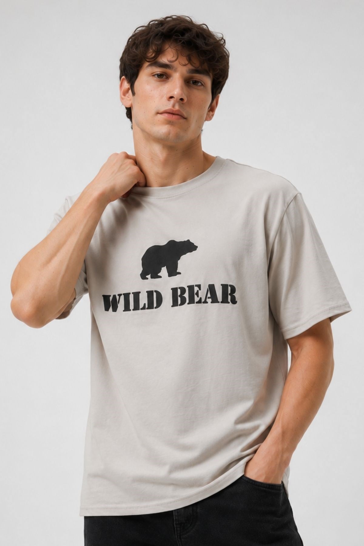 Erkek T-shirt Ayı Baskılı Bear Tişört