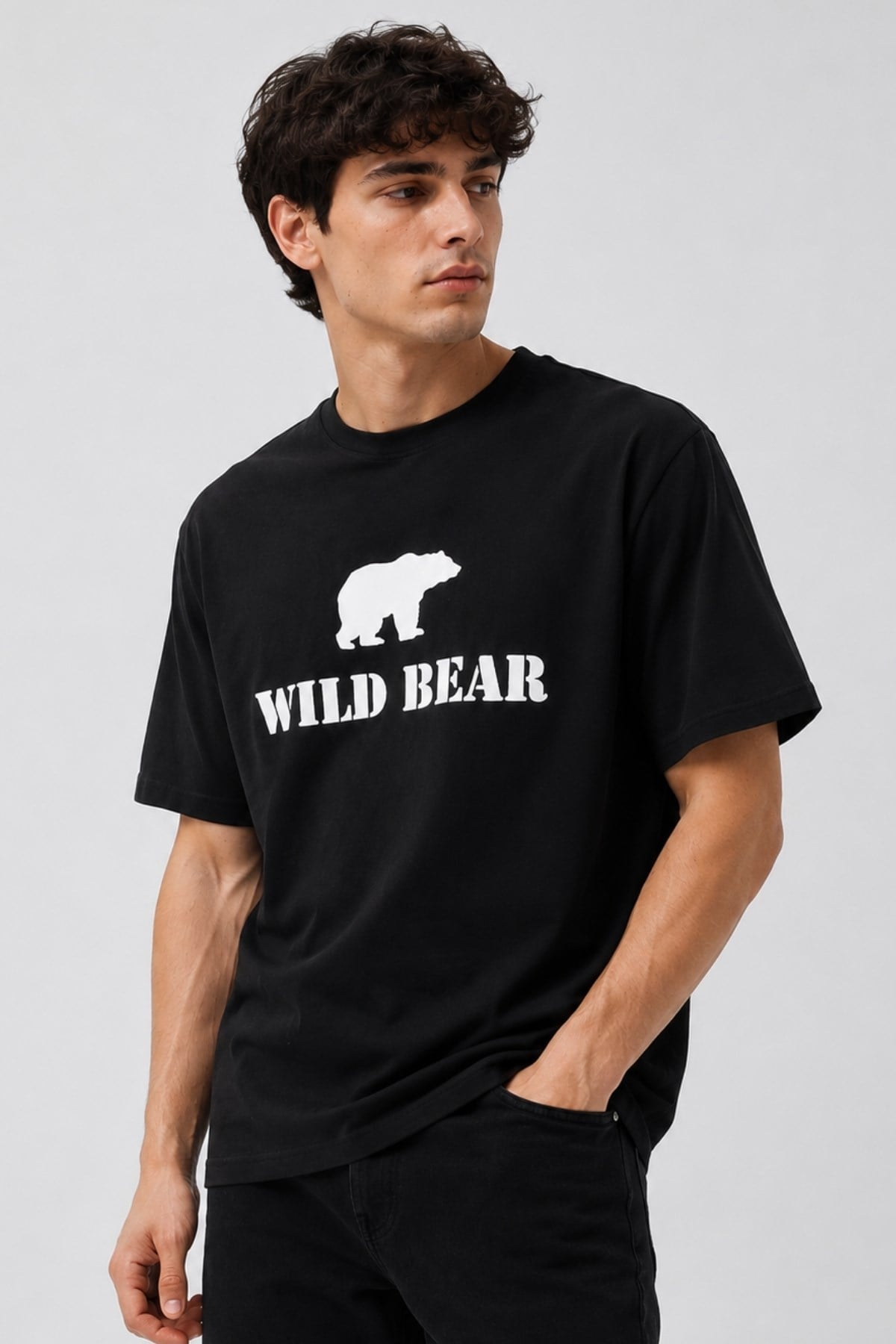 Erkek T-shirt Ayı Baskılı Bear Tişört