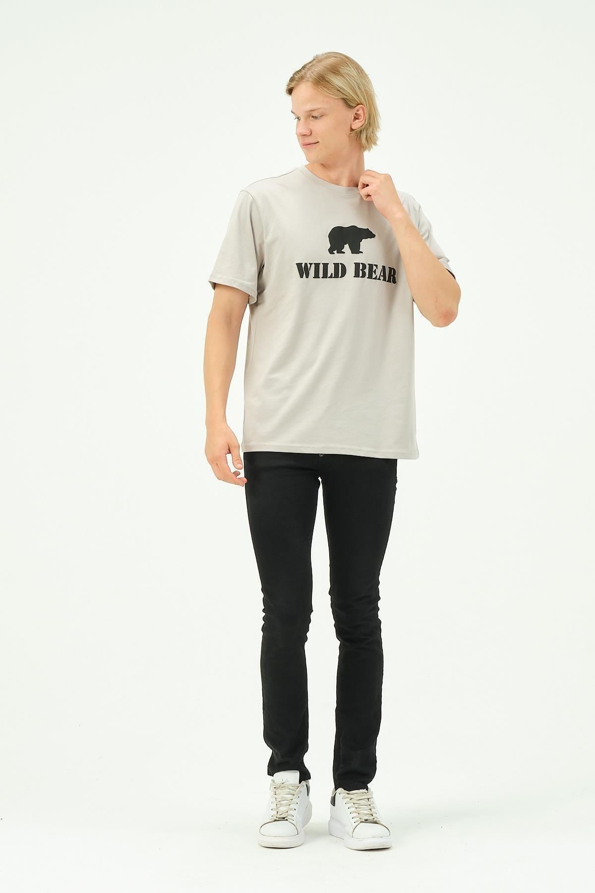 Erkek T-shirt Ayı Baskılı Bear Tişört