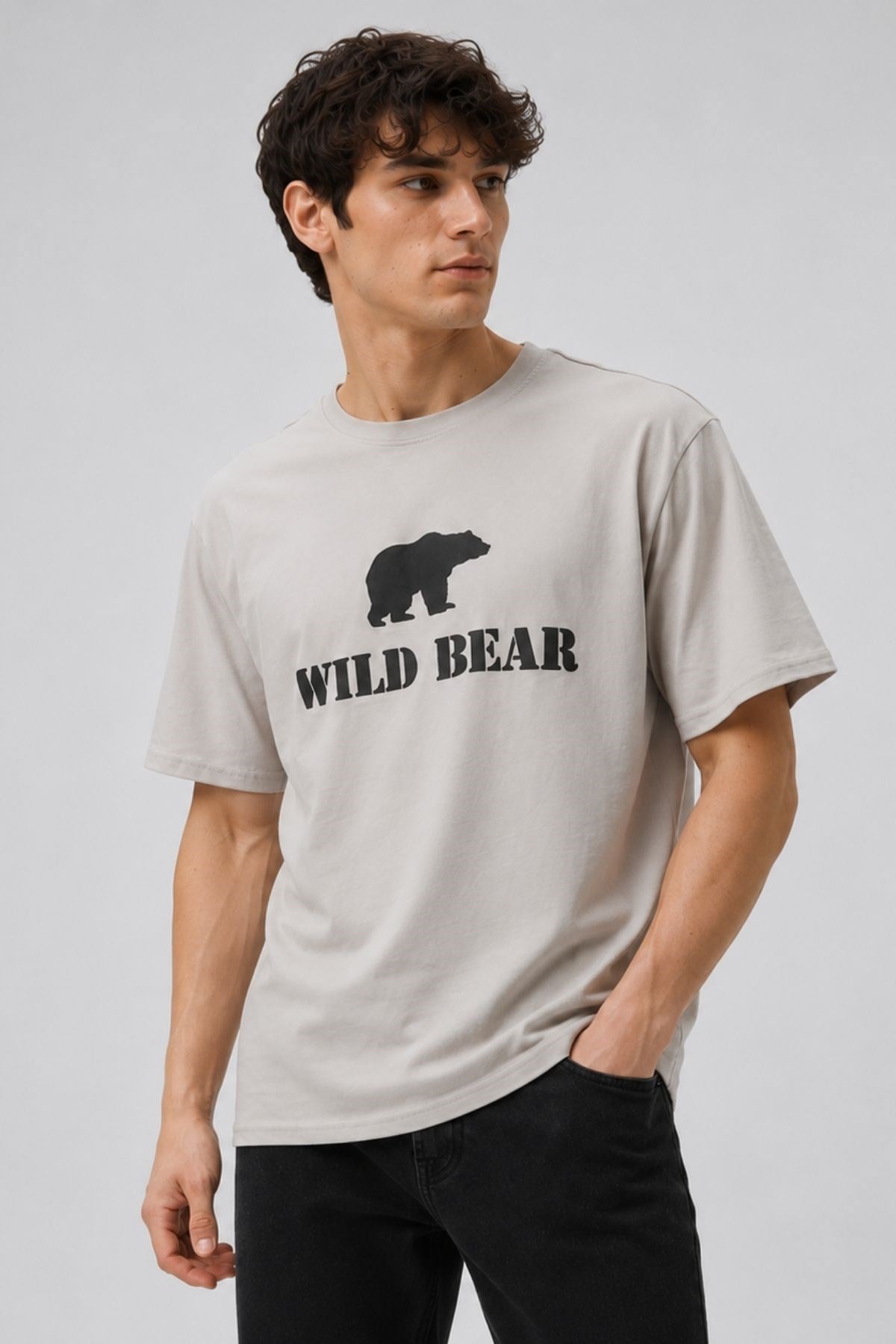 Erkek T-shirt Ayı Baskılı Bear Tişört