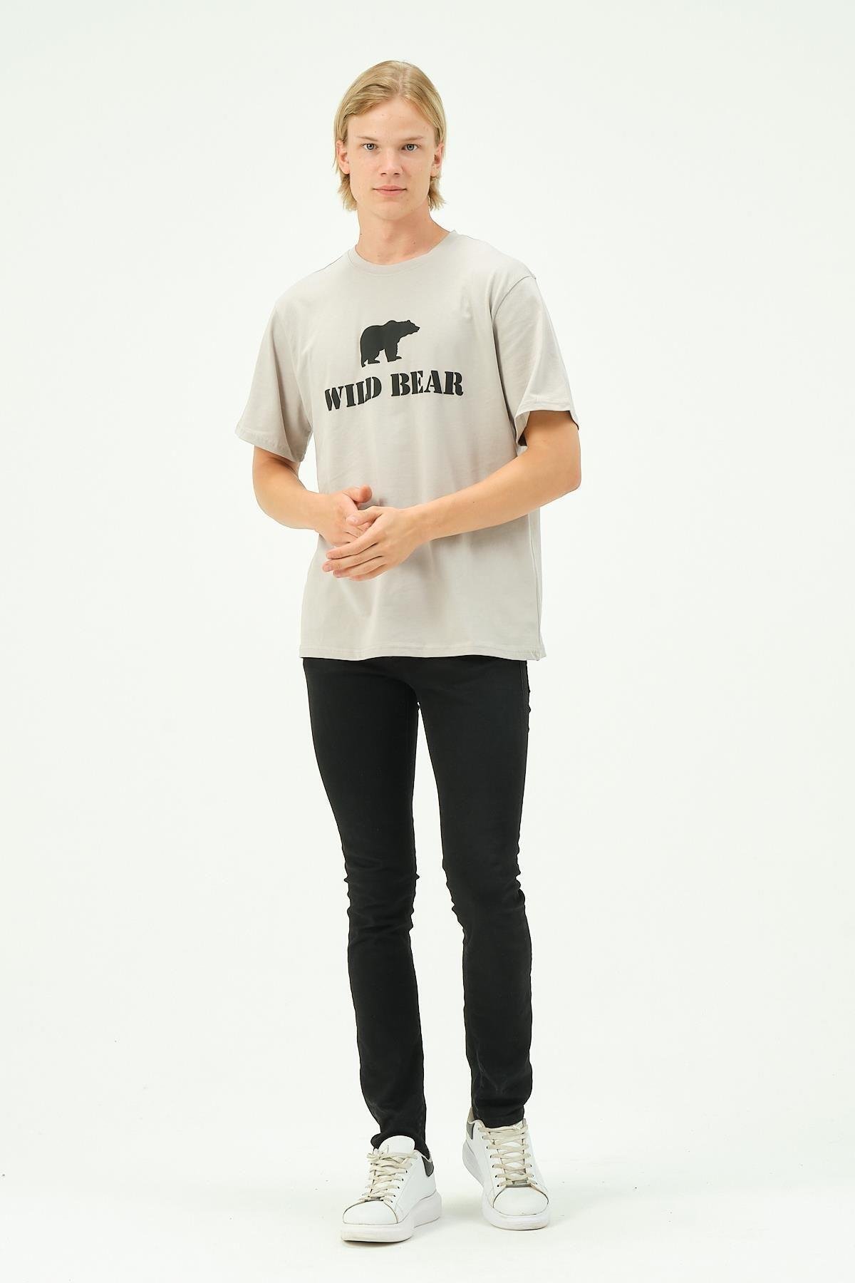 Erkek T-shirt Ayı Baskılı Bear Tişört