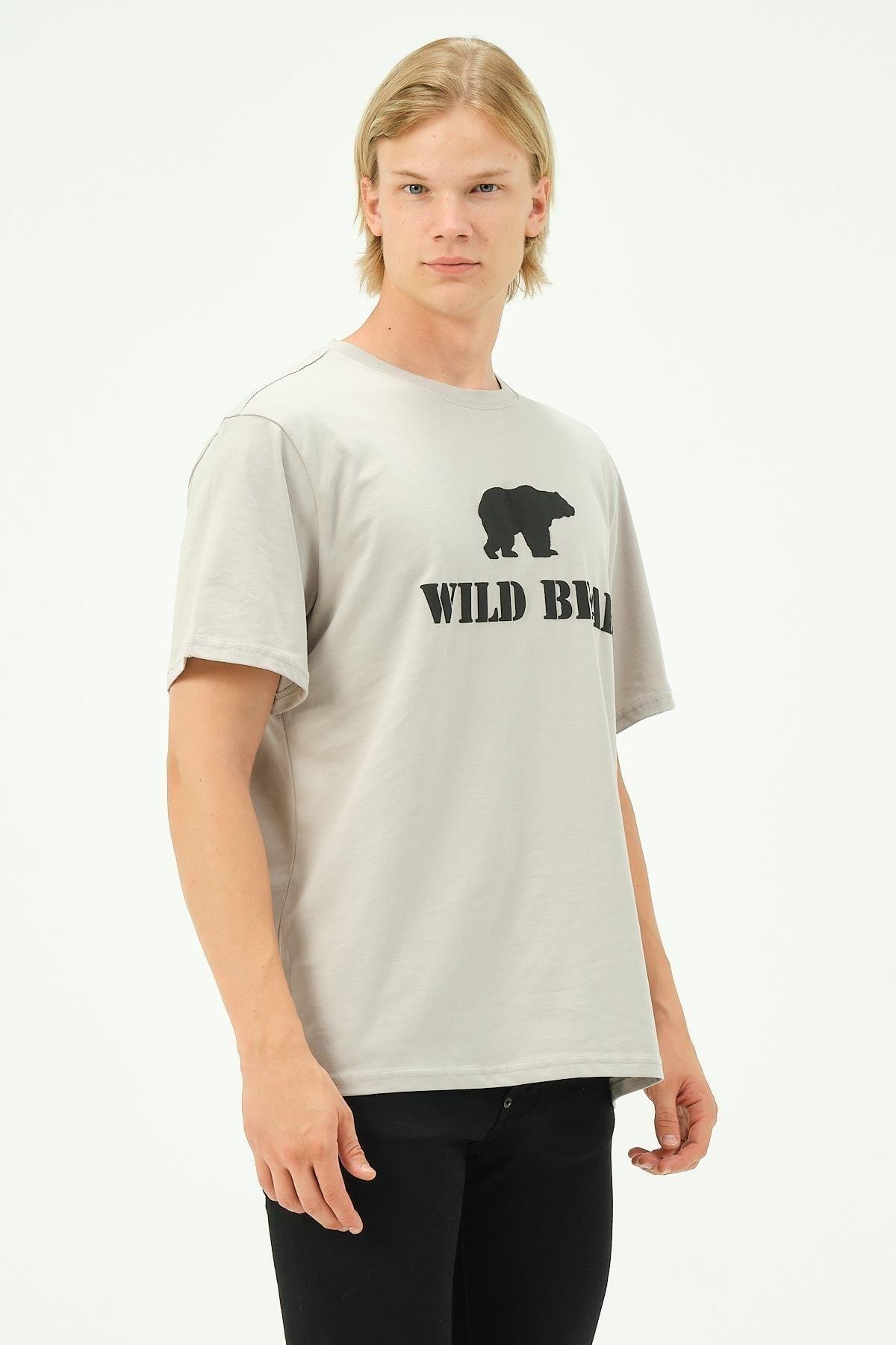 Erkek T-shirt Ayı Baskılı Bear Tişört