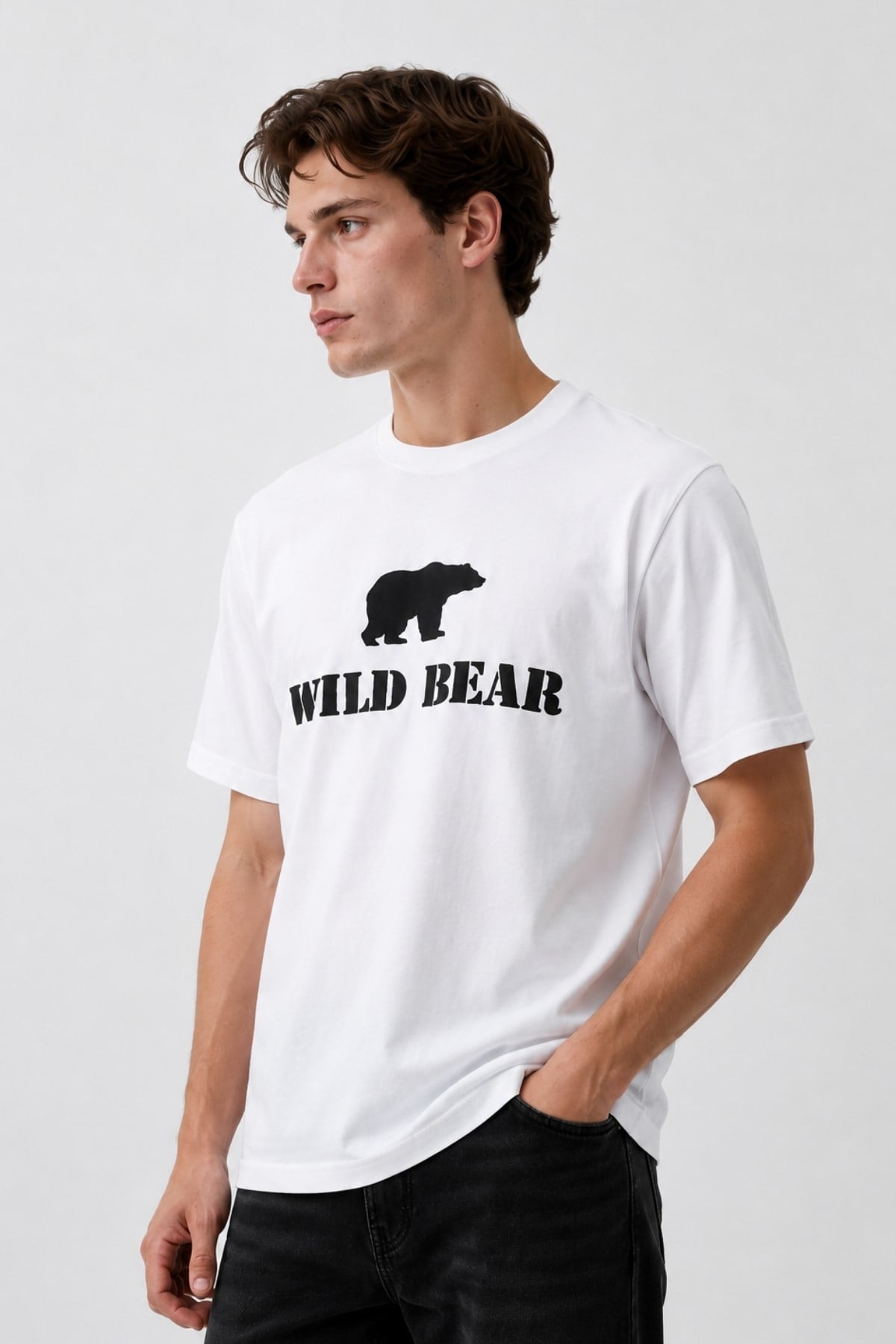 Erkek T-shirt Ayı Baskılı Bear Tişört
