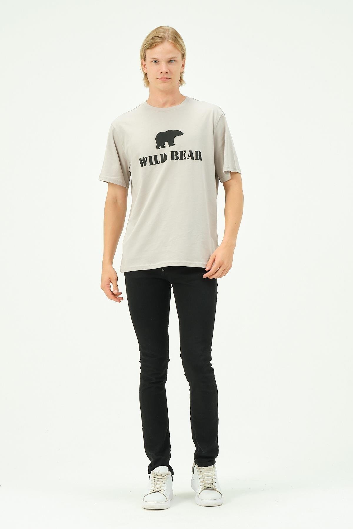 Erkek T-shirt Ayı Baskılı Bear Tişört