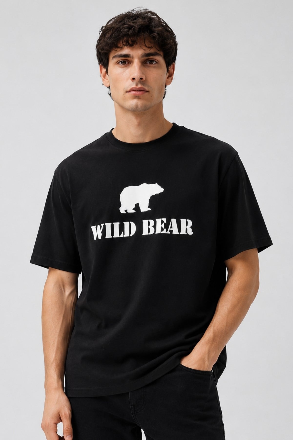 Erkek T-shirt Ayı Baskılı Bear Tişört