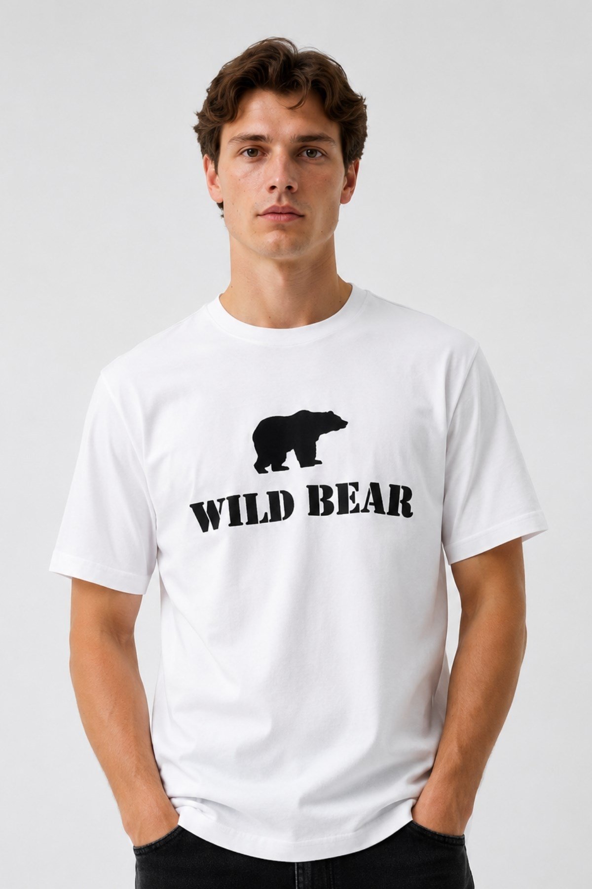 Erkek T-shirt Ayı Baskılı Bear Tişört