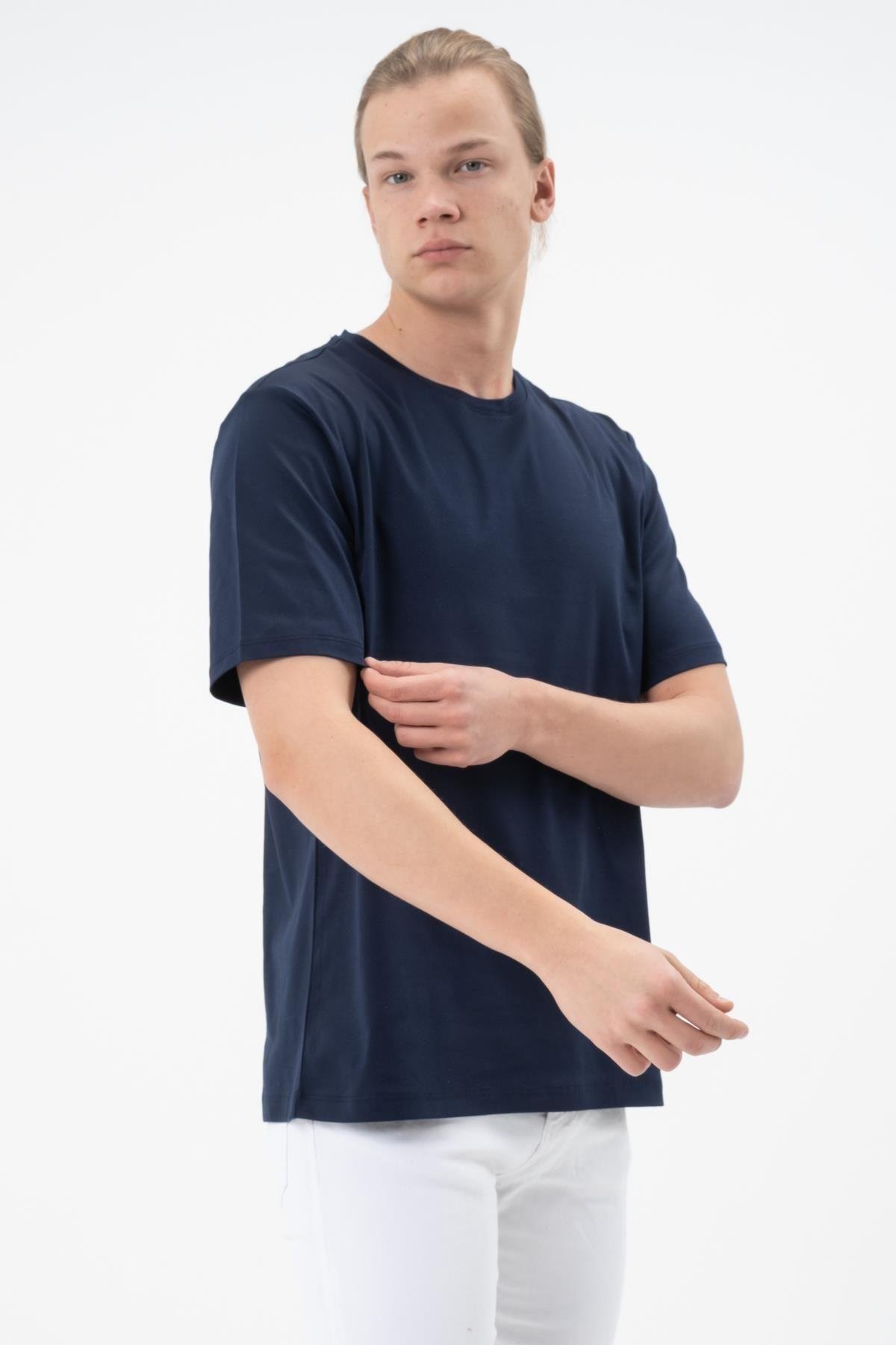 Erkek Tişört Merserize T-shirt Oversize Tshirt