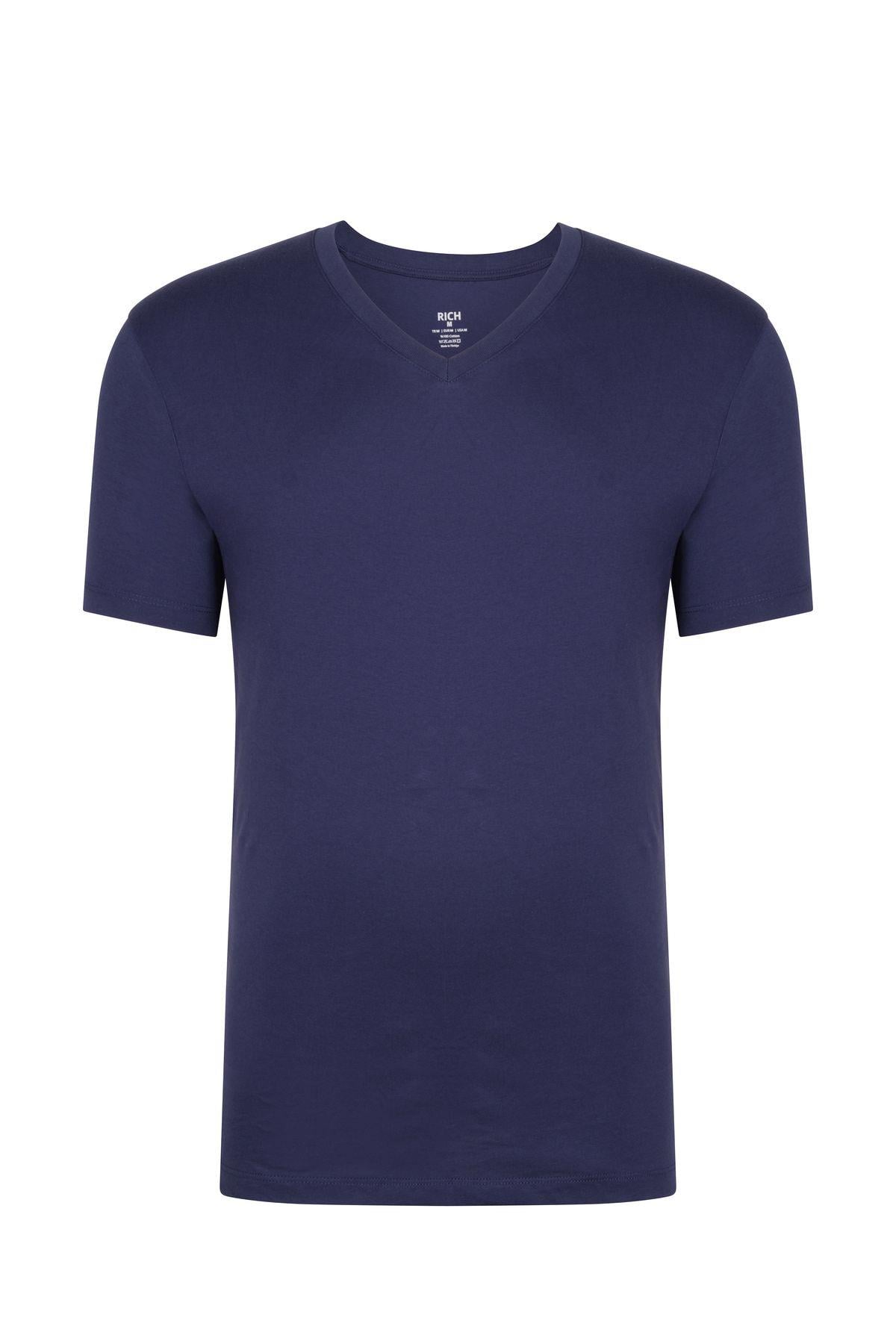Erkek V Yaka 4'lü Paket Basic Kısa Kollu T-Shirt