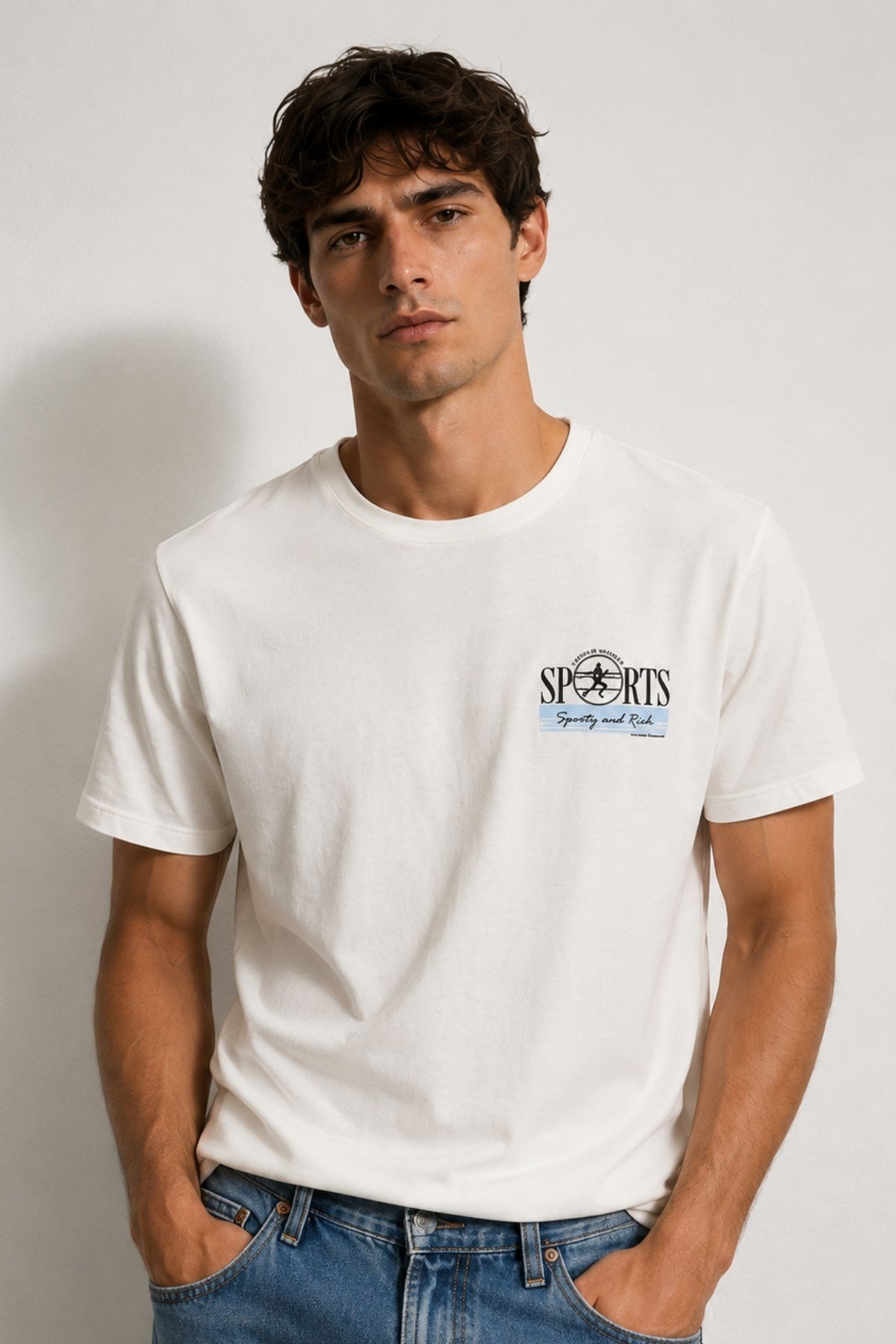 Erkek Yıkamalı Basic T-shirt Tişört %100 Pamuk Tişört