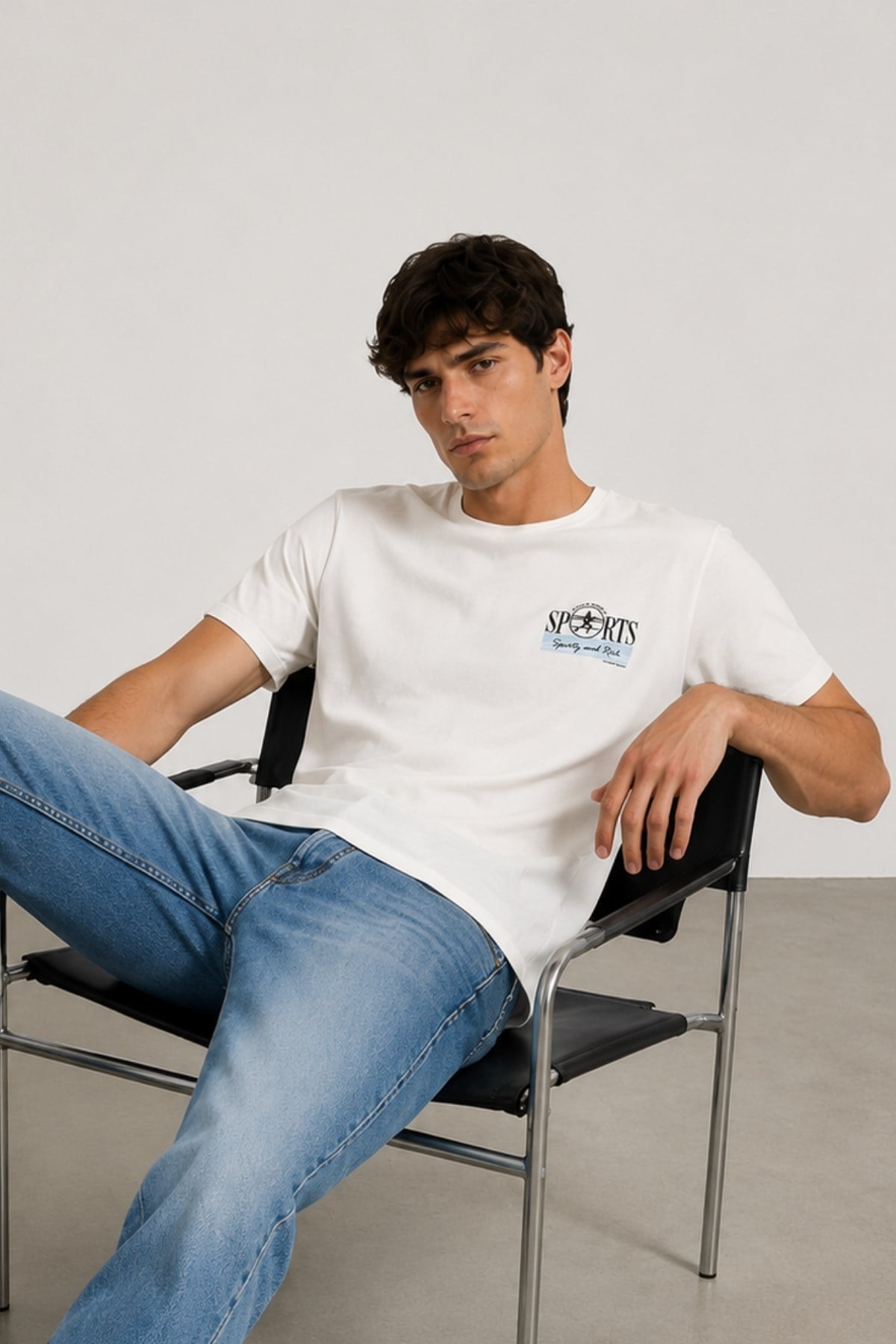 Erkek Yıkamalı Basic T-shirt Tişört %100 Pamuk Tişört
