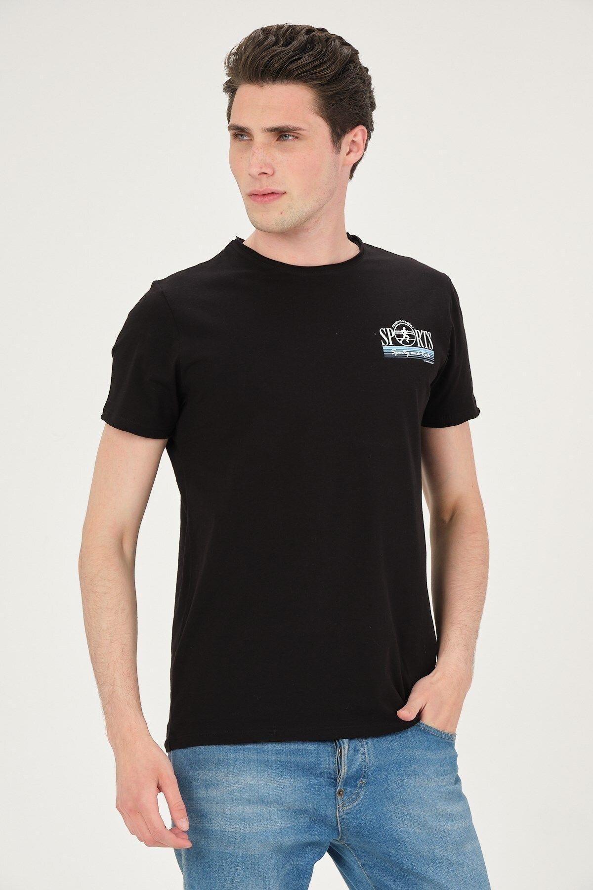 Erkek Yıkamalı Basic T-shirt Tişört %100 Pamuk Tişört