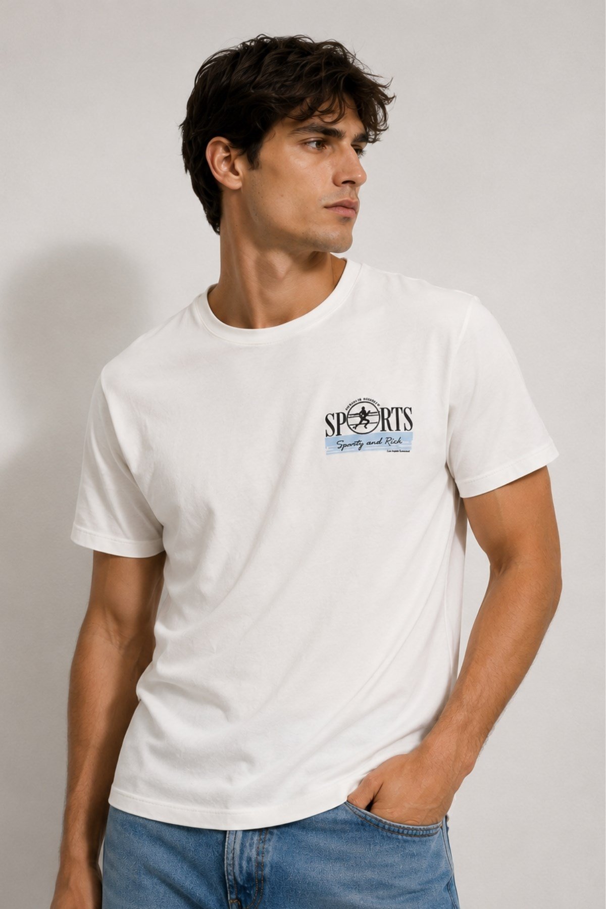 Erkek Yıkamalı Basic T-shirt Tişört %100 Pamuk Tişört