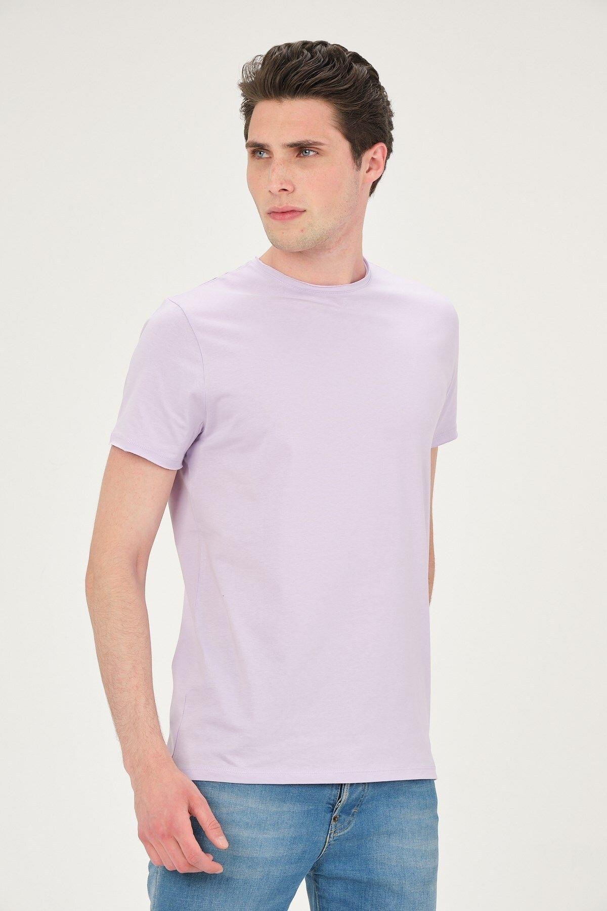 Erkek Yıkamalı Basic T-shirt Tişört %100 Pamuk Tişört