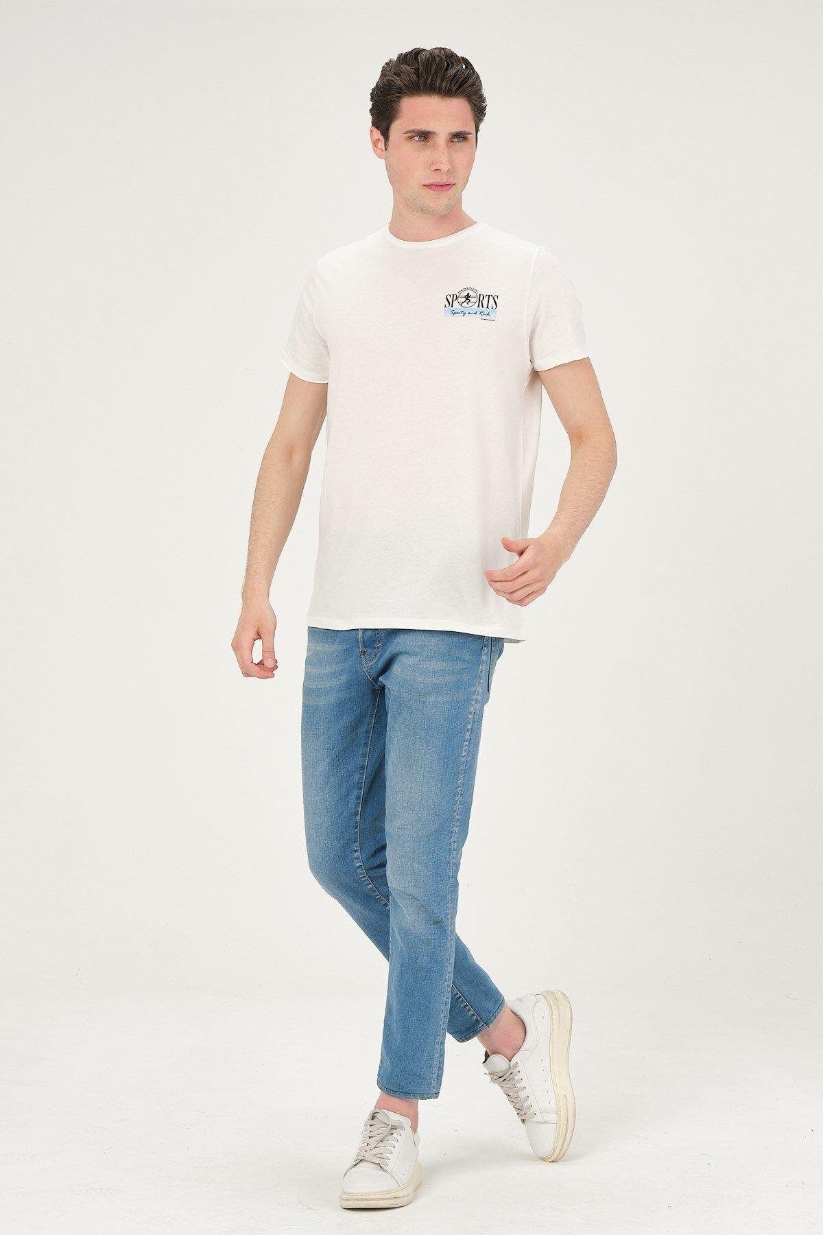 Erkek Yıkamalı Basic T-shirt Tişört %100 Pamuk Tişört