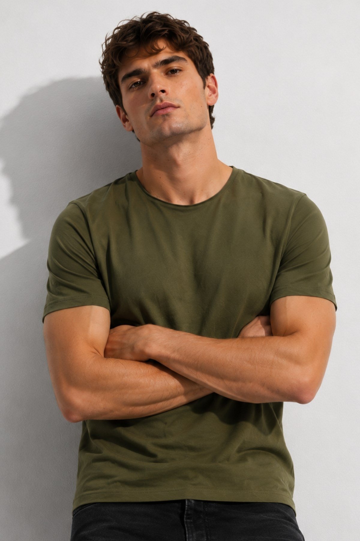 Haki Erkek Basic T-shirt
