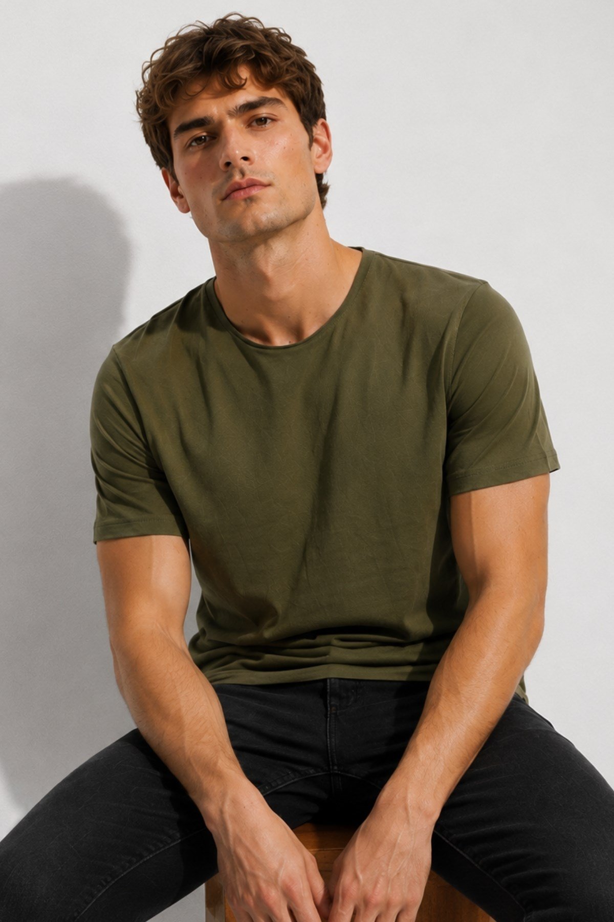 Haki Erkek Basic T-shirt