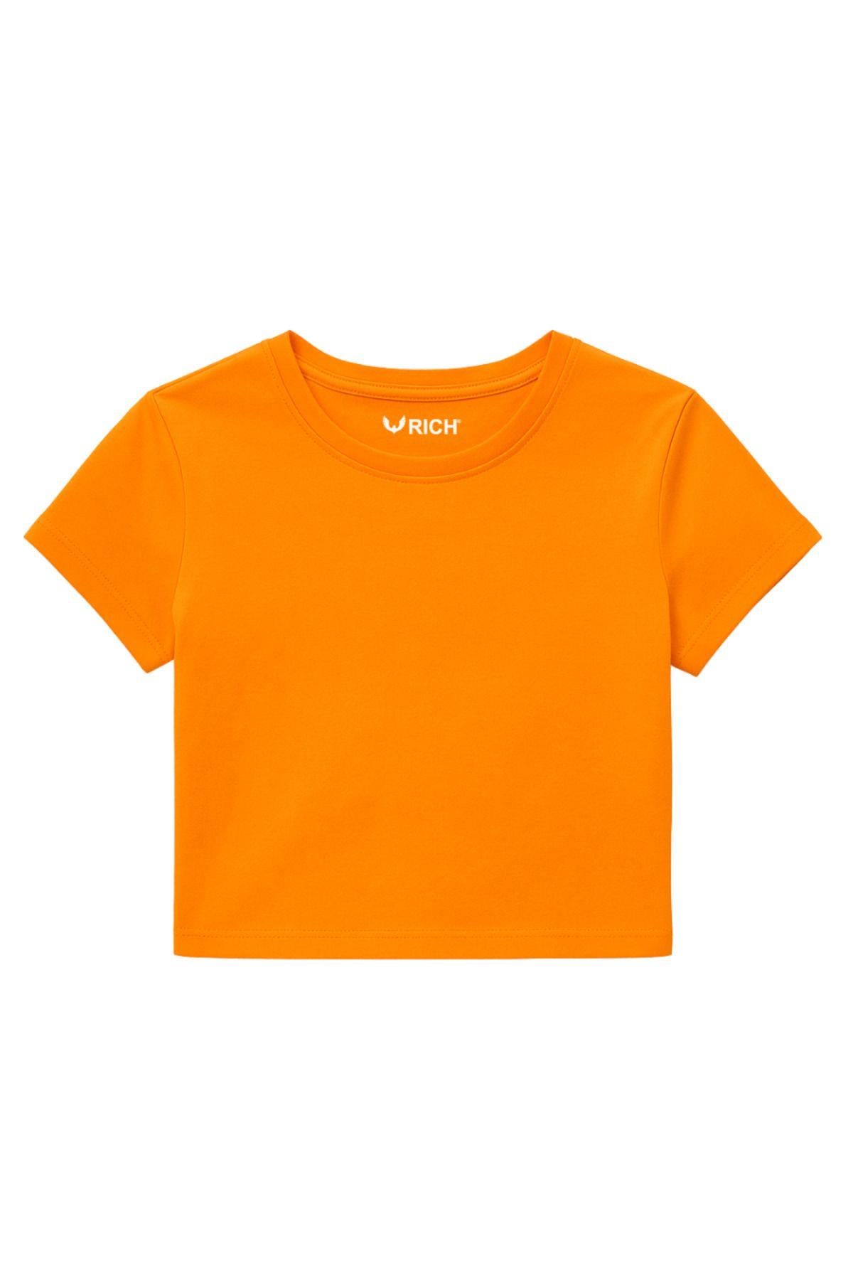Kadın 4'lü Paket Oversize Crop Tişört %100 Pamuk Bisiklet Yaka T-Shirt