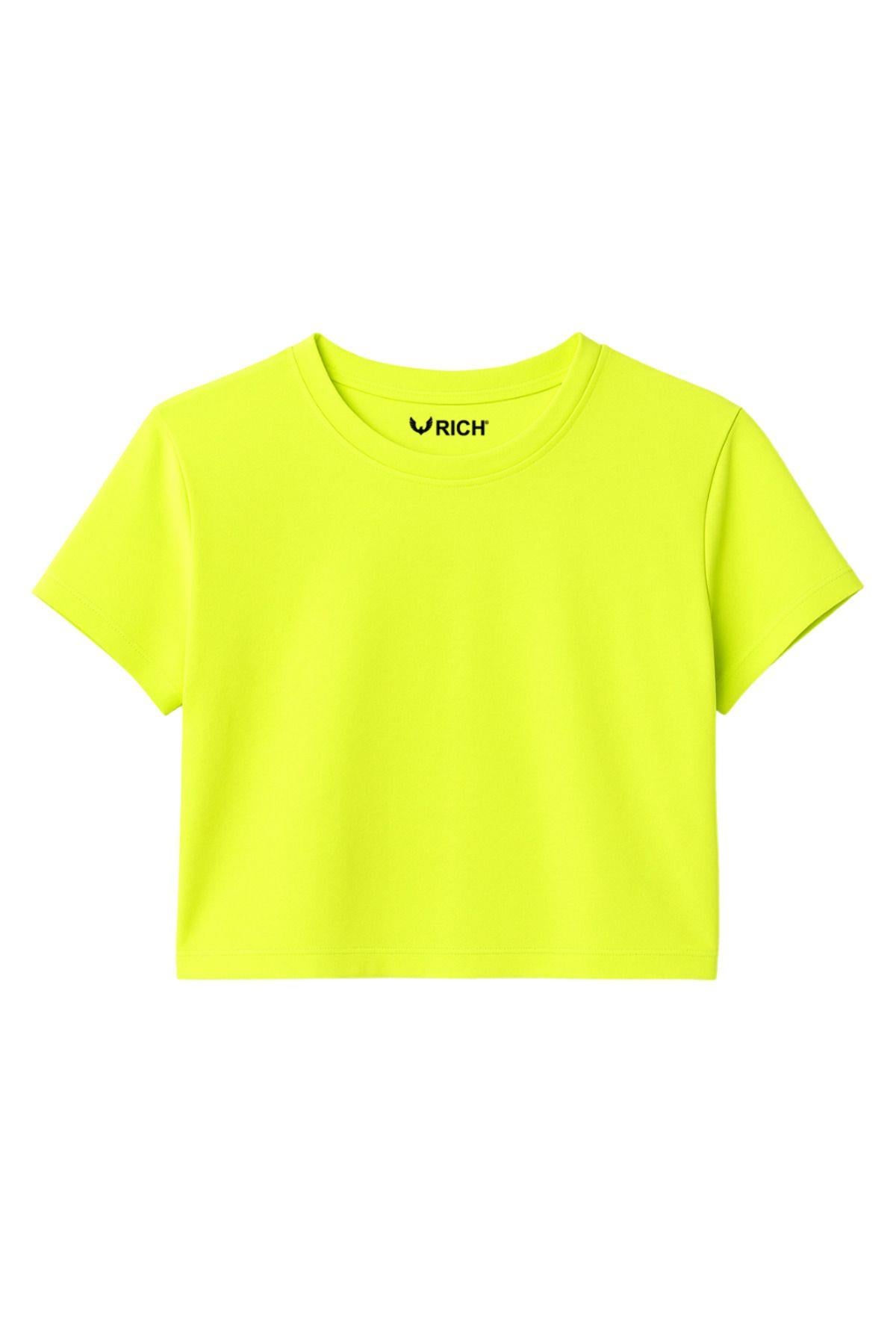 Kadın 4'lü Paket Oversize Crop Tişört %100 Pamuk Bisiklet Yaka T-Shirt