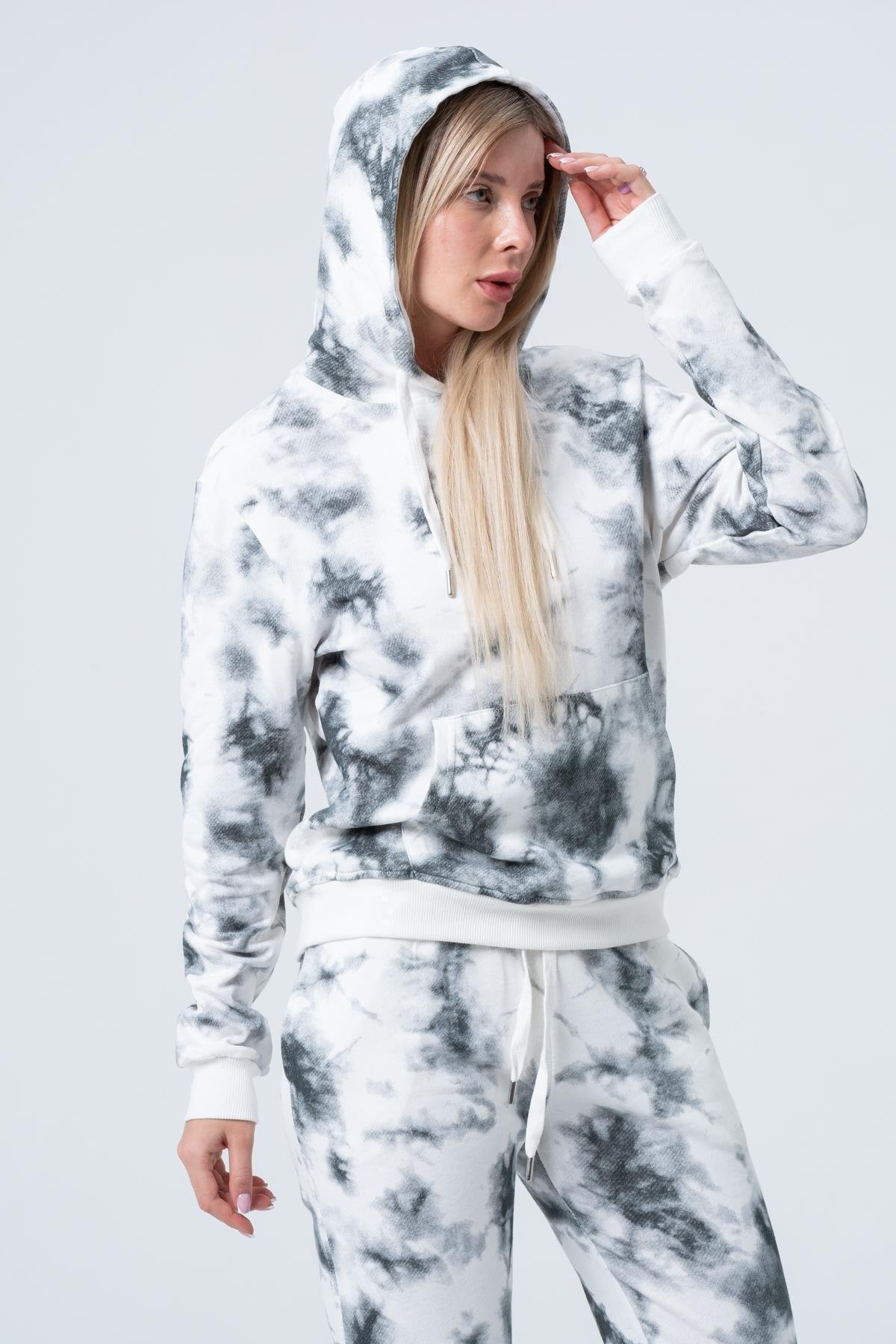 Kadın Batik Kapüşonlu Sweatshirt