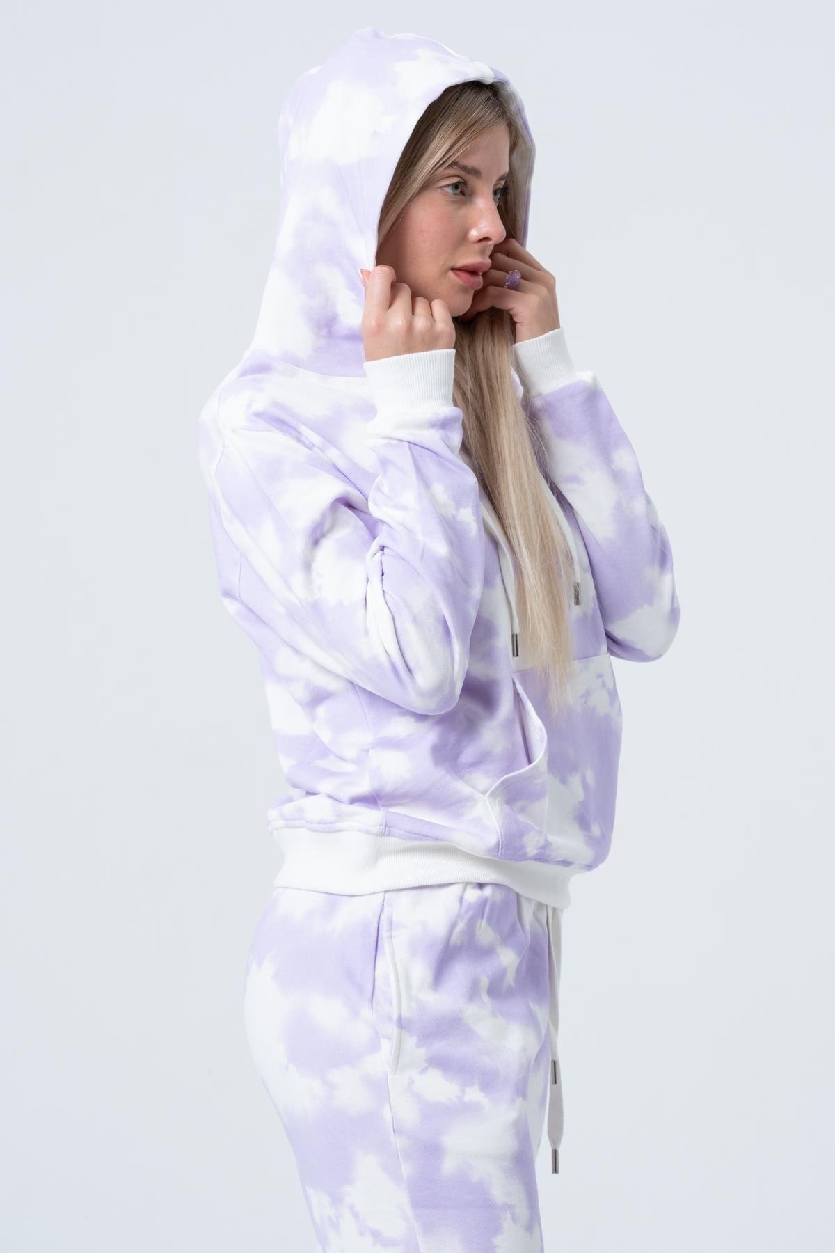 Kadın Batik Kapüşonlu Sweatshirt