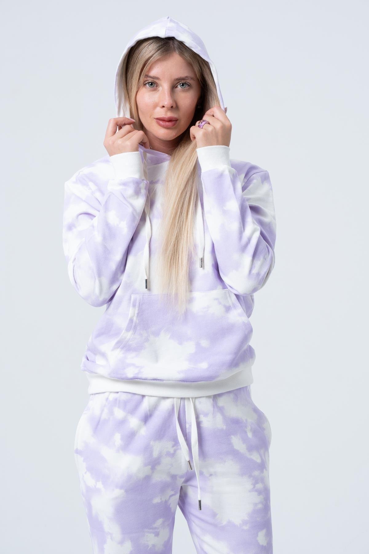 Kadın Batik Kapüşonlu Sweatshirt