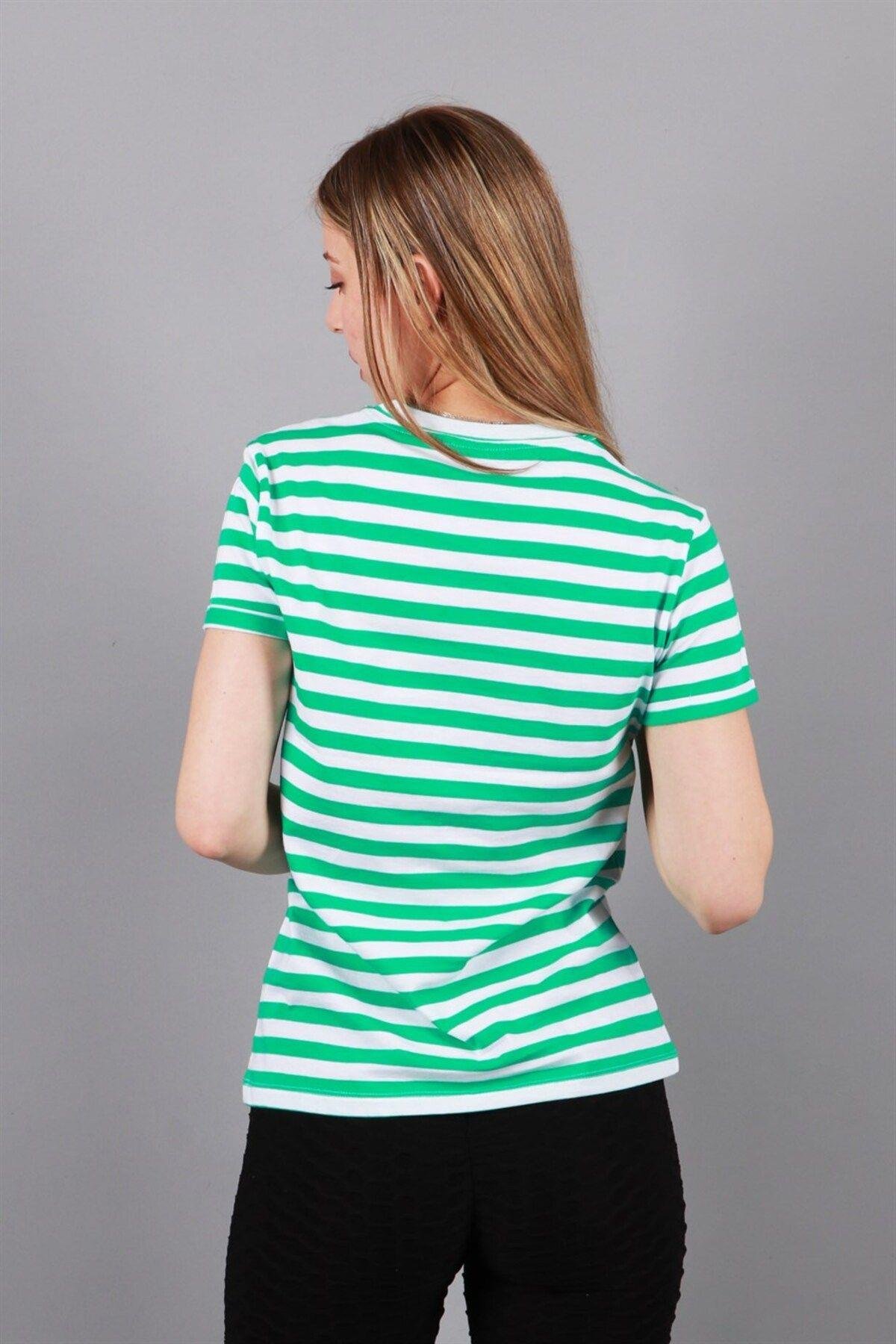 Kadın Bisiklet Yaka T-shirt Tşört