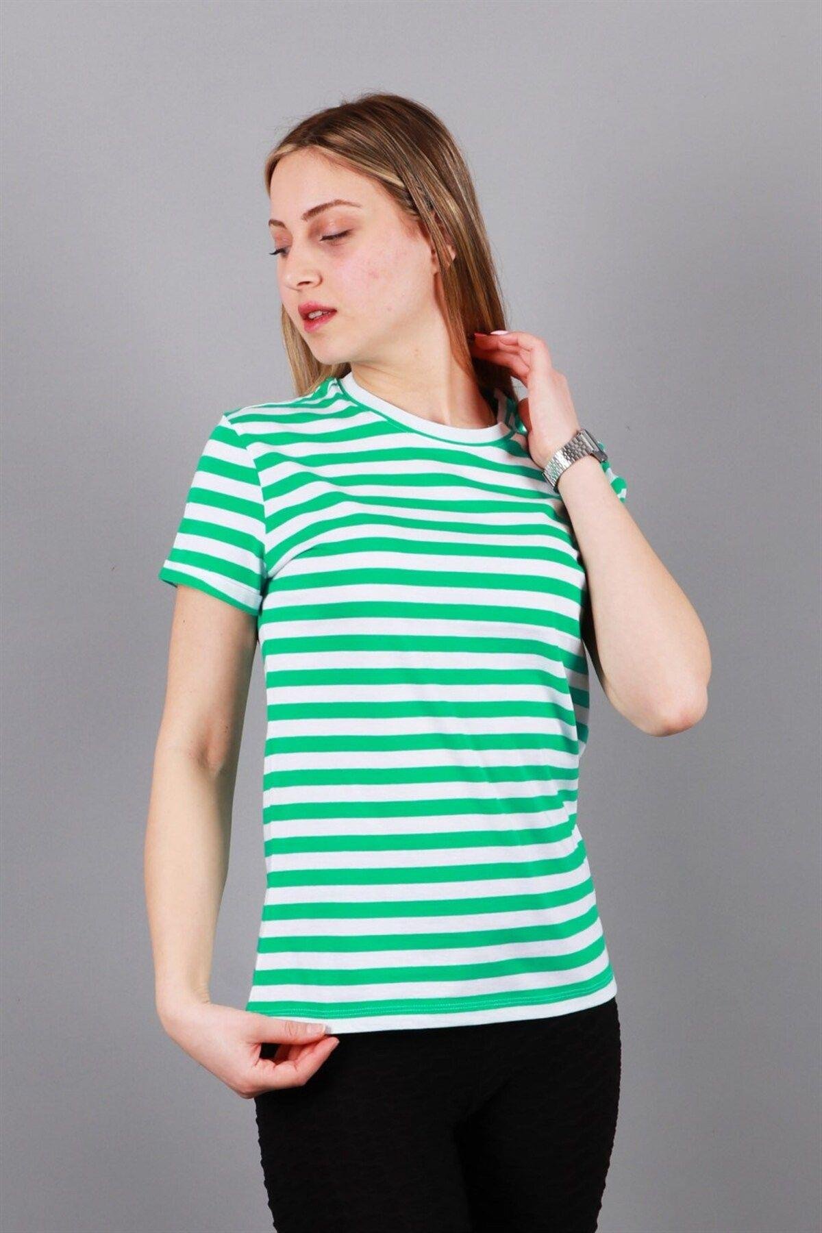 Kadın Bisiklet Yaka T-shirt Tşört