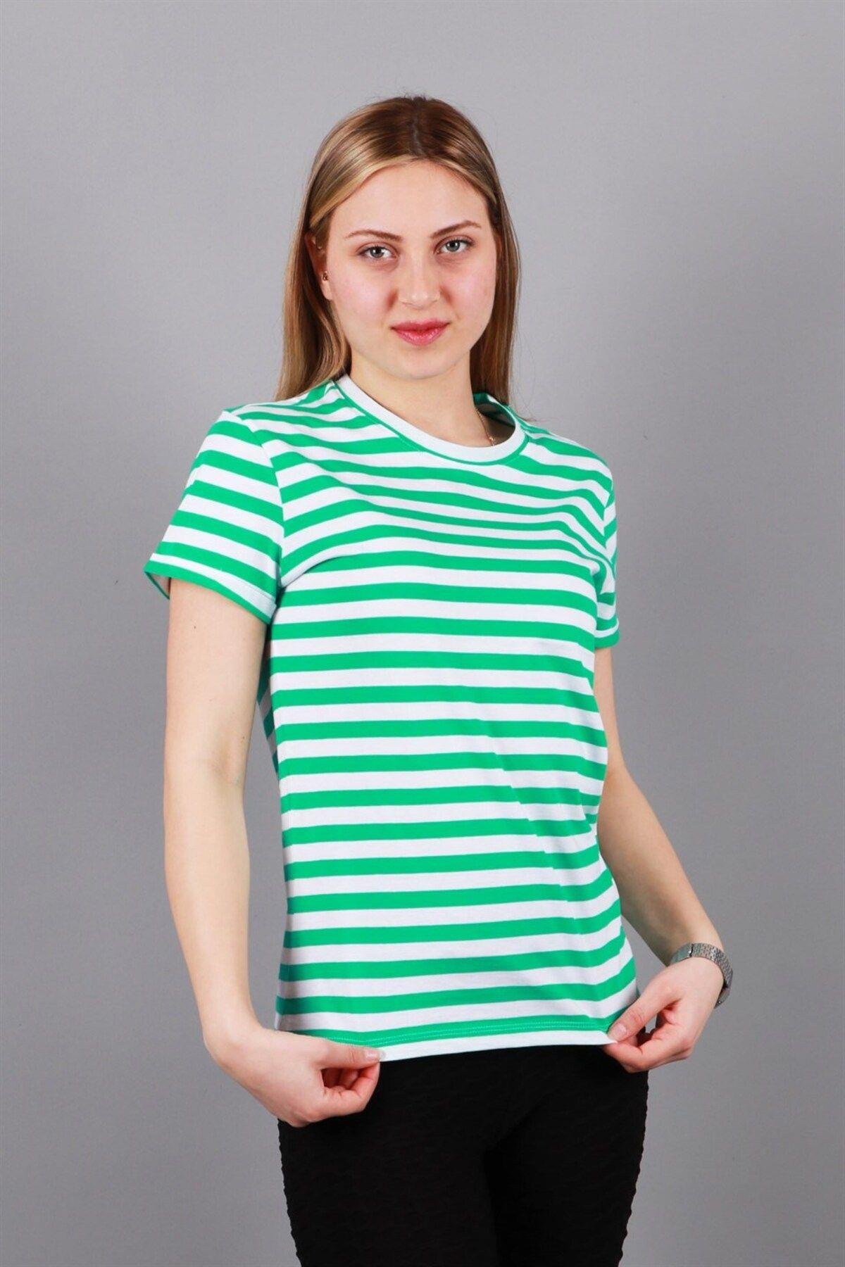 Kadın Bisiklet Yaka T-shirt Tşört