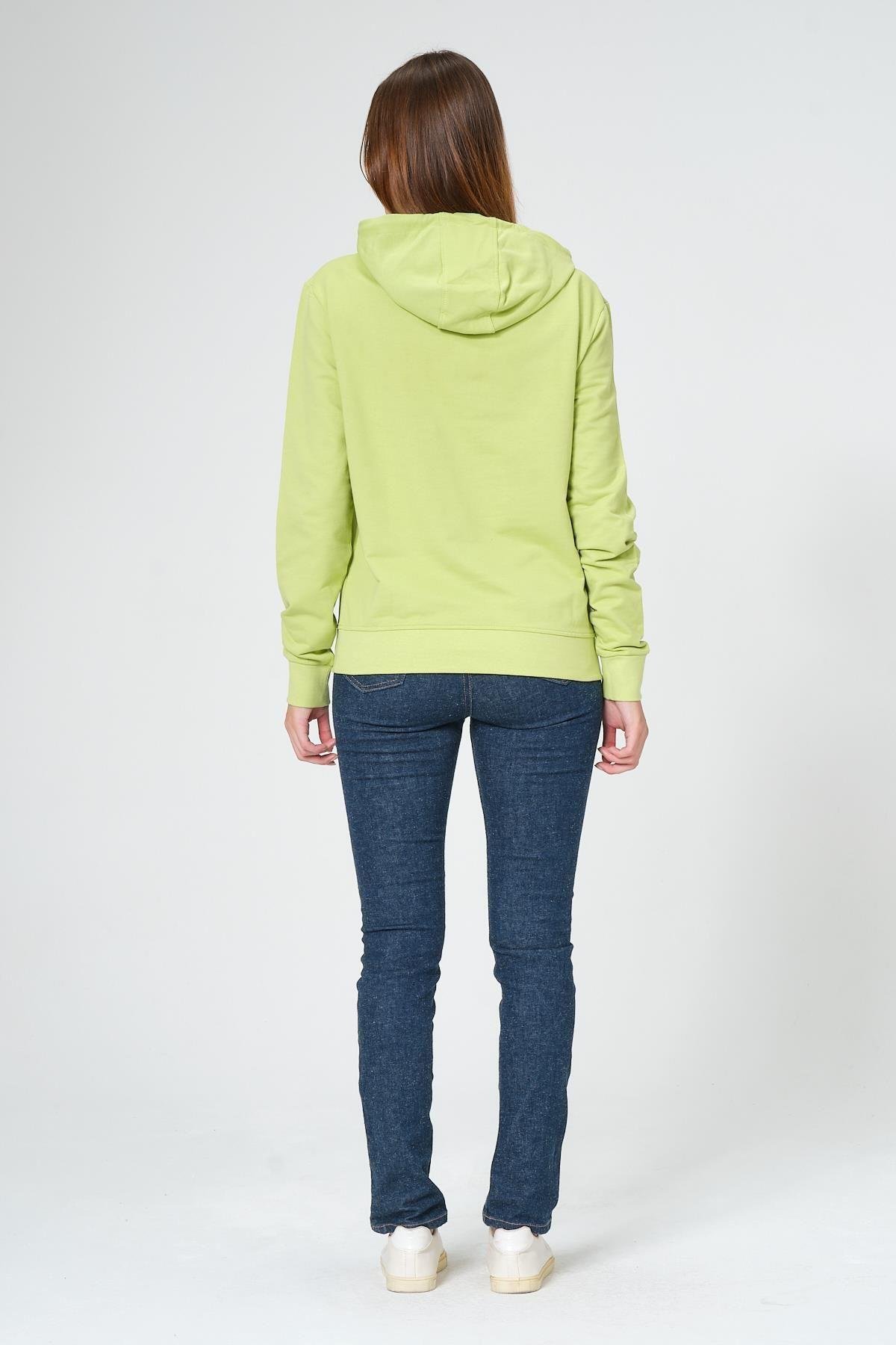 Kadın Kapüşonlu Süzüne Baskılı Sweatshirt